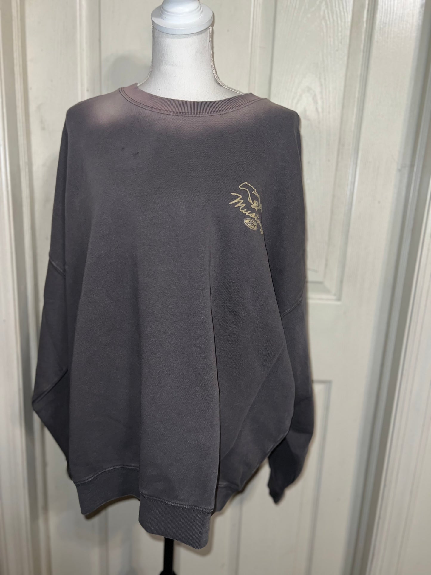 Ford Mustang Double Sided Oversized Distressed Sweatshirt