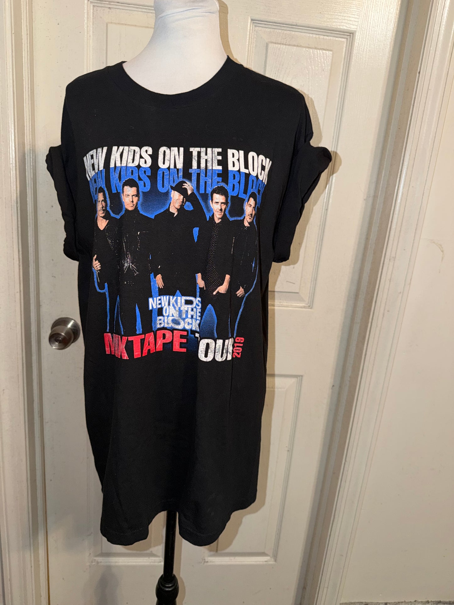 New Kids on the Block Double Sided Oversized Distressed Tee