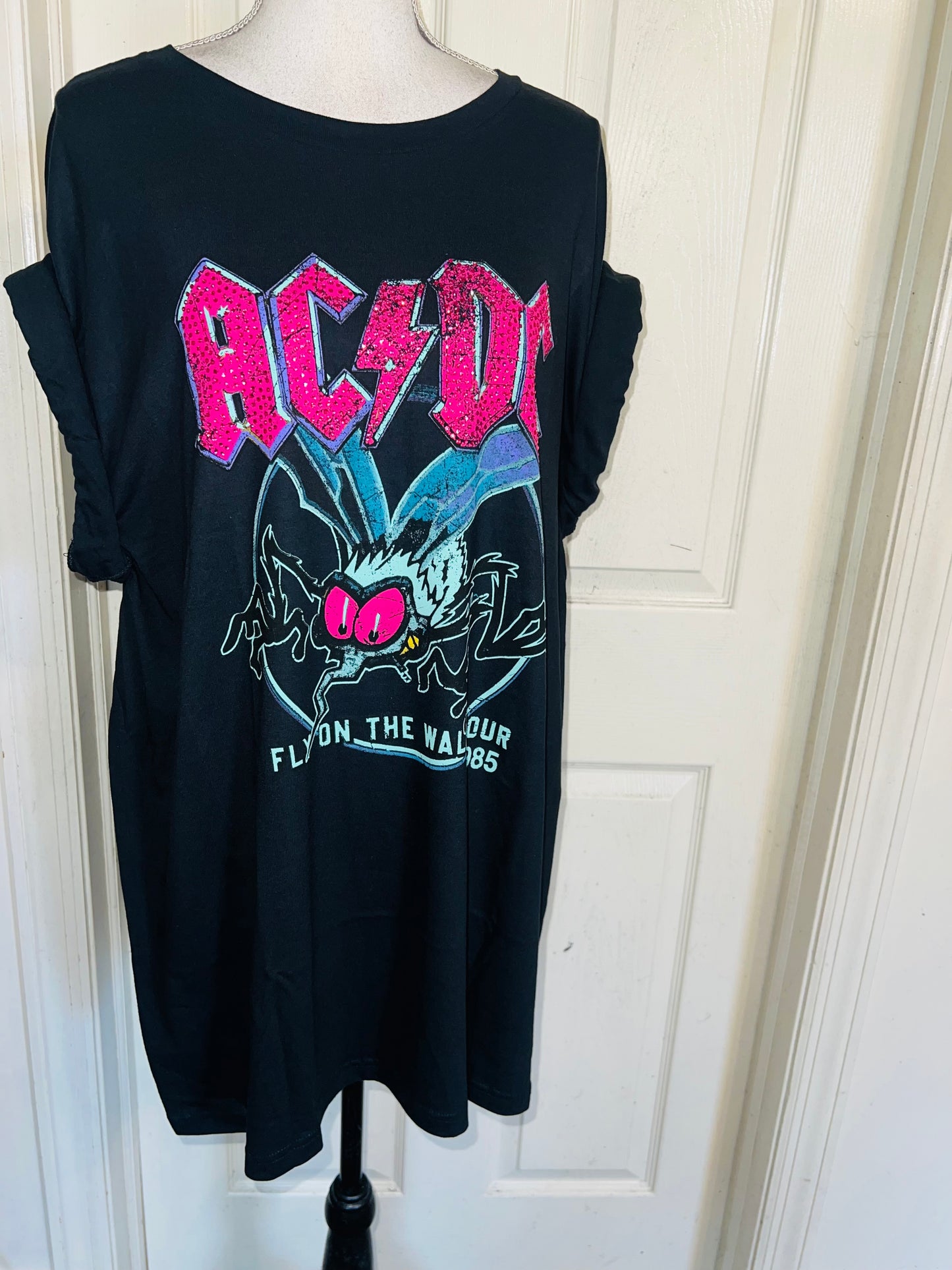 AC/DC Oversized Distressed Tee