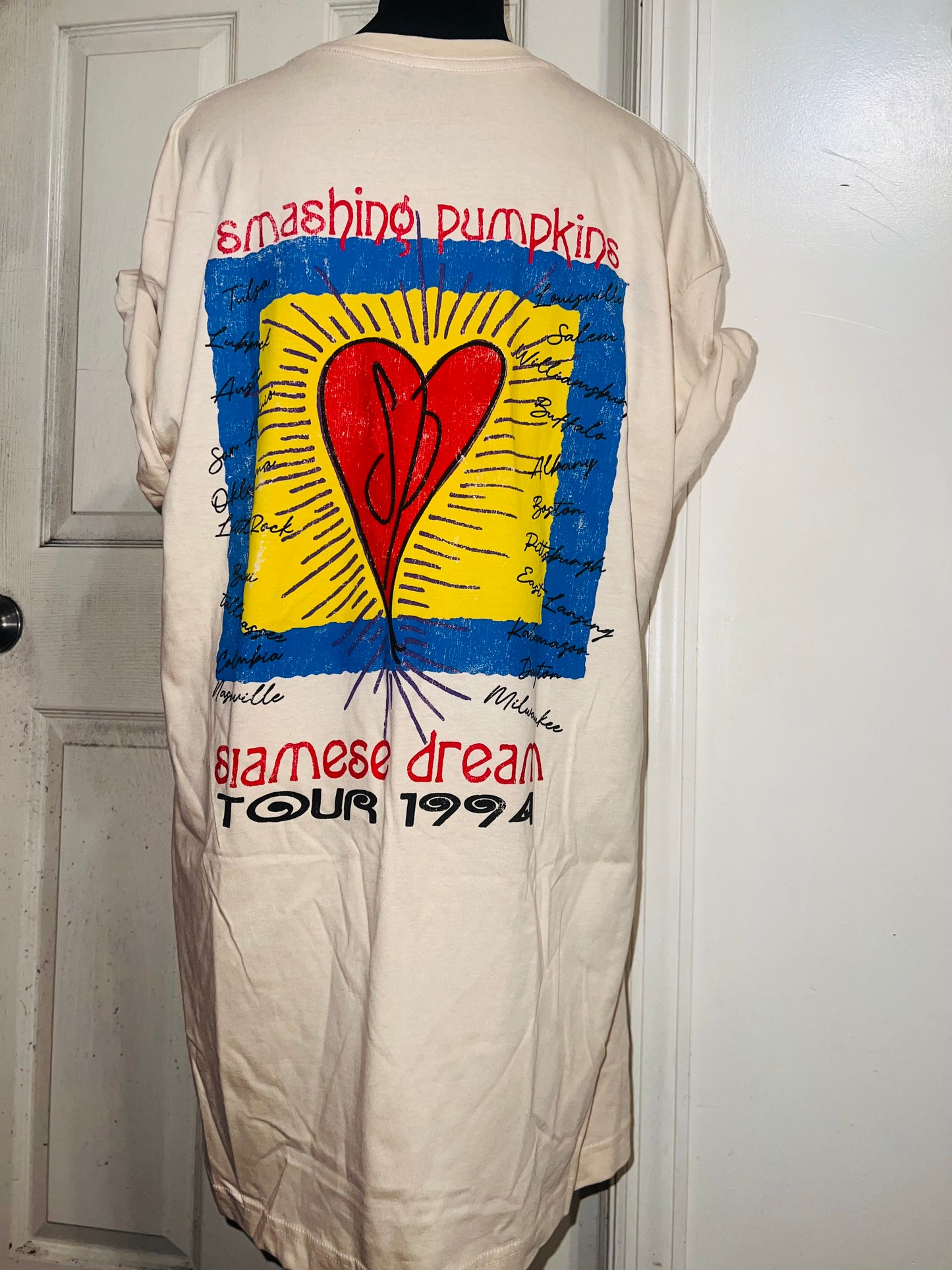 The Smashing Pumpkins Double Sided Oversized Distressed Tee