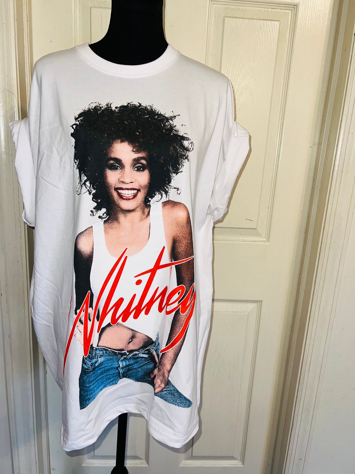 Whitney Houston Oversized Distressed Tee