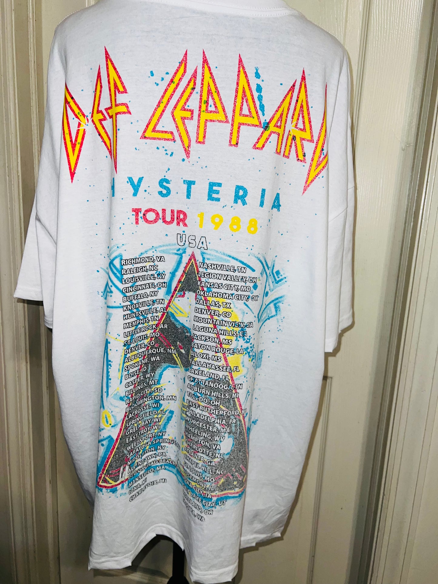 Def Leppard Double Sided Oversized Distressed Tee