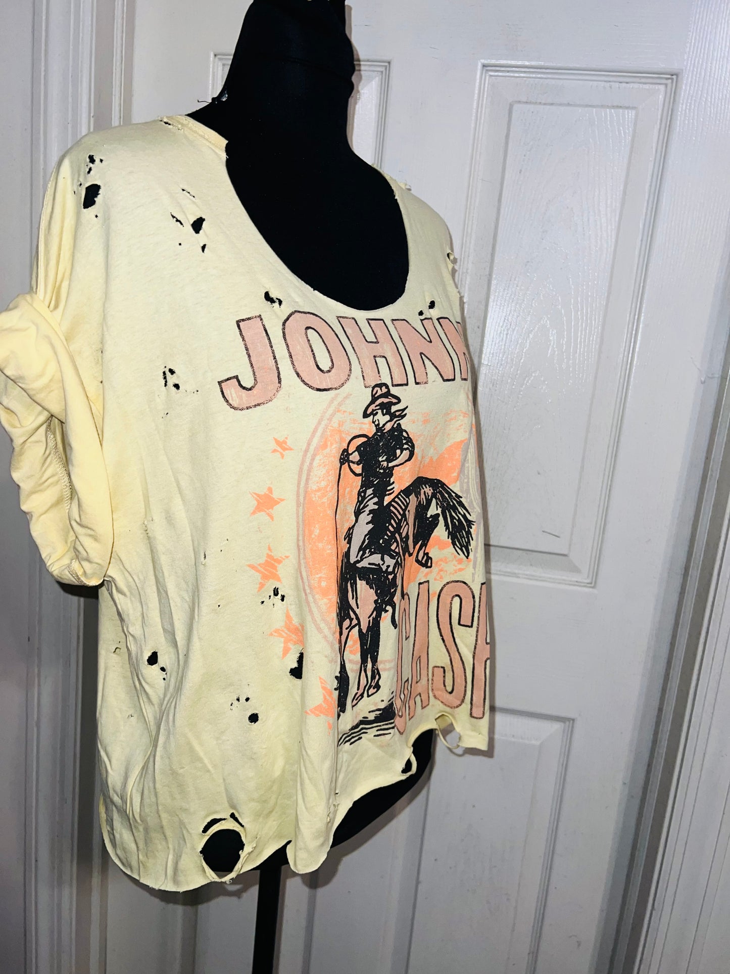 Johnny Cash Oversized Distressed Tee (As Is)