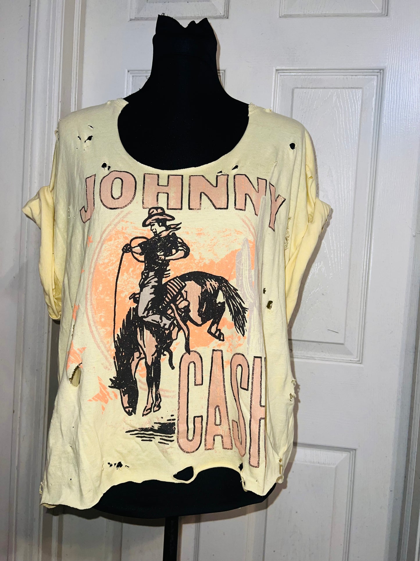 Johnny Cash Oversized Distressed Tee (As Is)