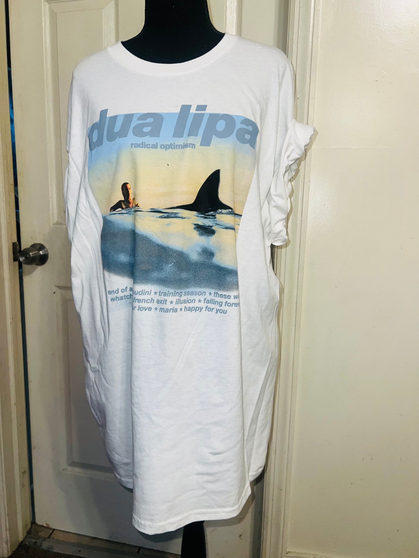 Dua Lipa Oversized Distressed Tee