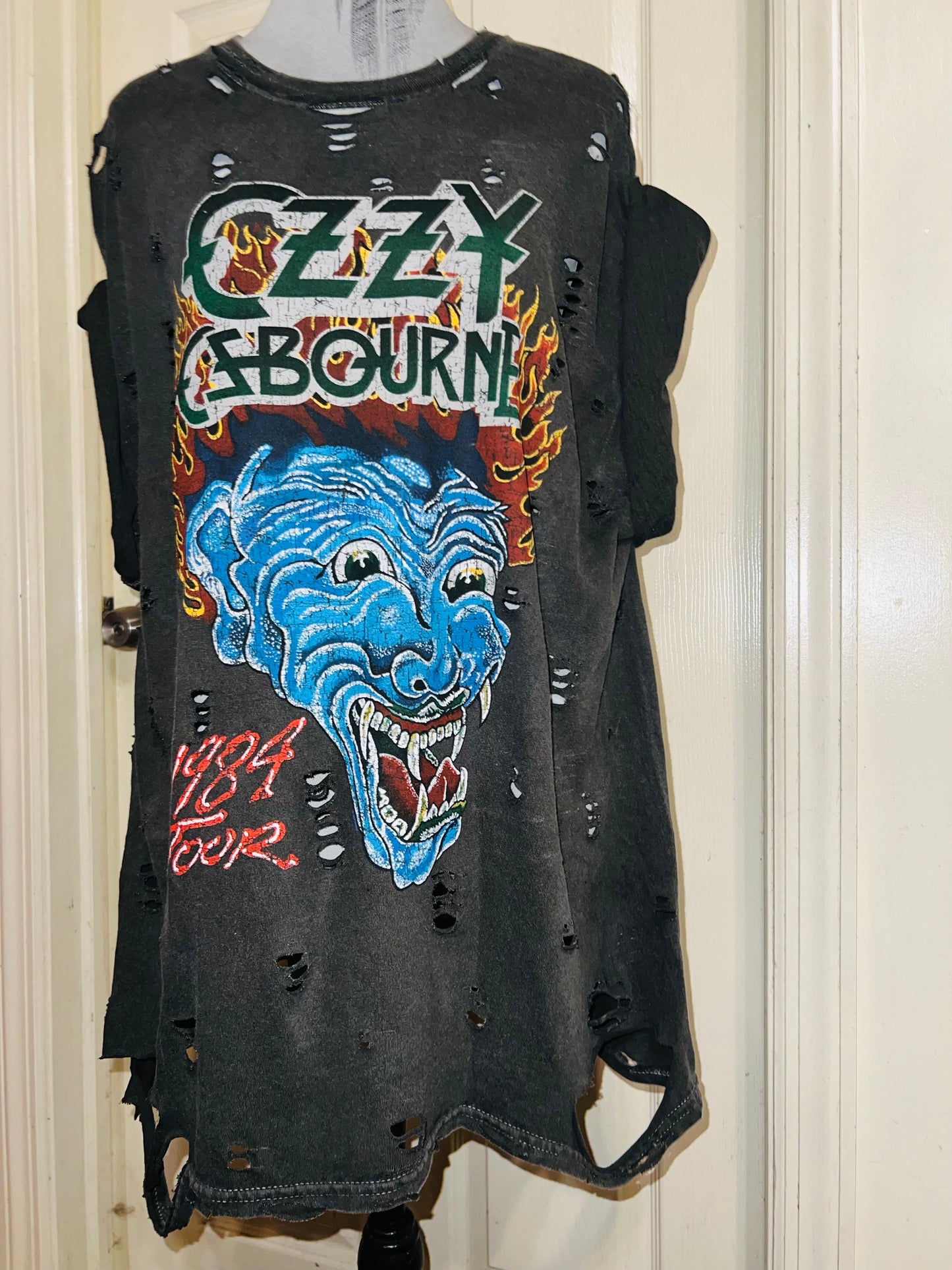 Ozzy Osbourne Double Sided Oversized Distressed Tee