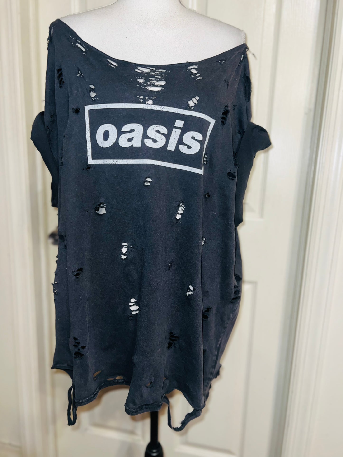 Oasis Double Sided Oversized Distressed Tee