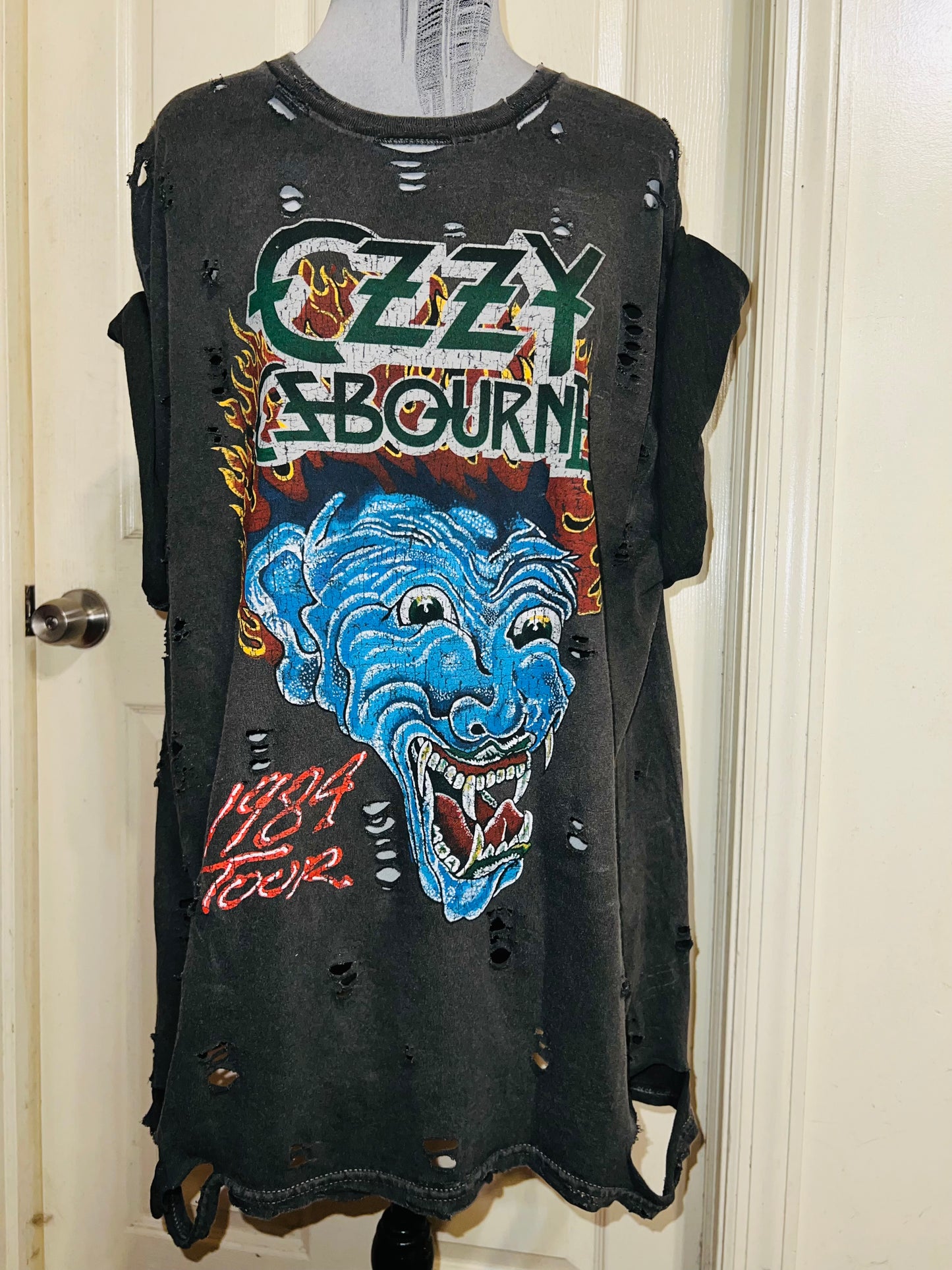 Ozzy Osbourne Double Sided Oversized Distressed Tee