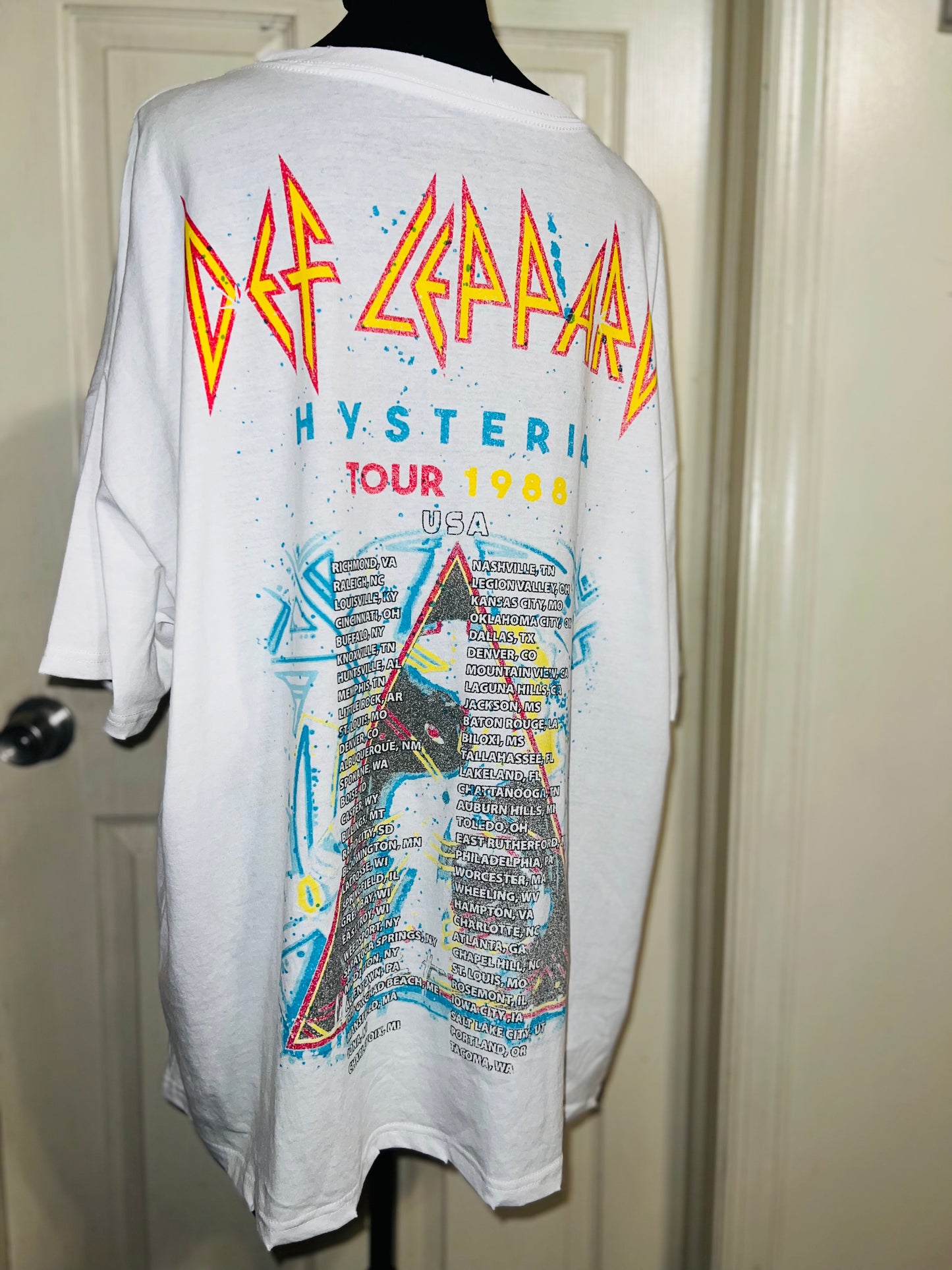 Def Leppard Double Sided Oversized Distressed Tee