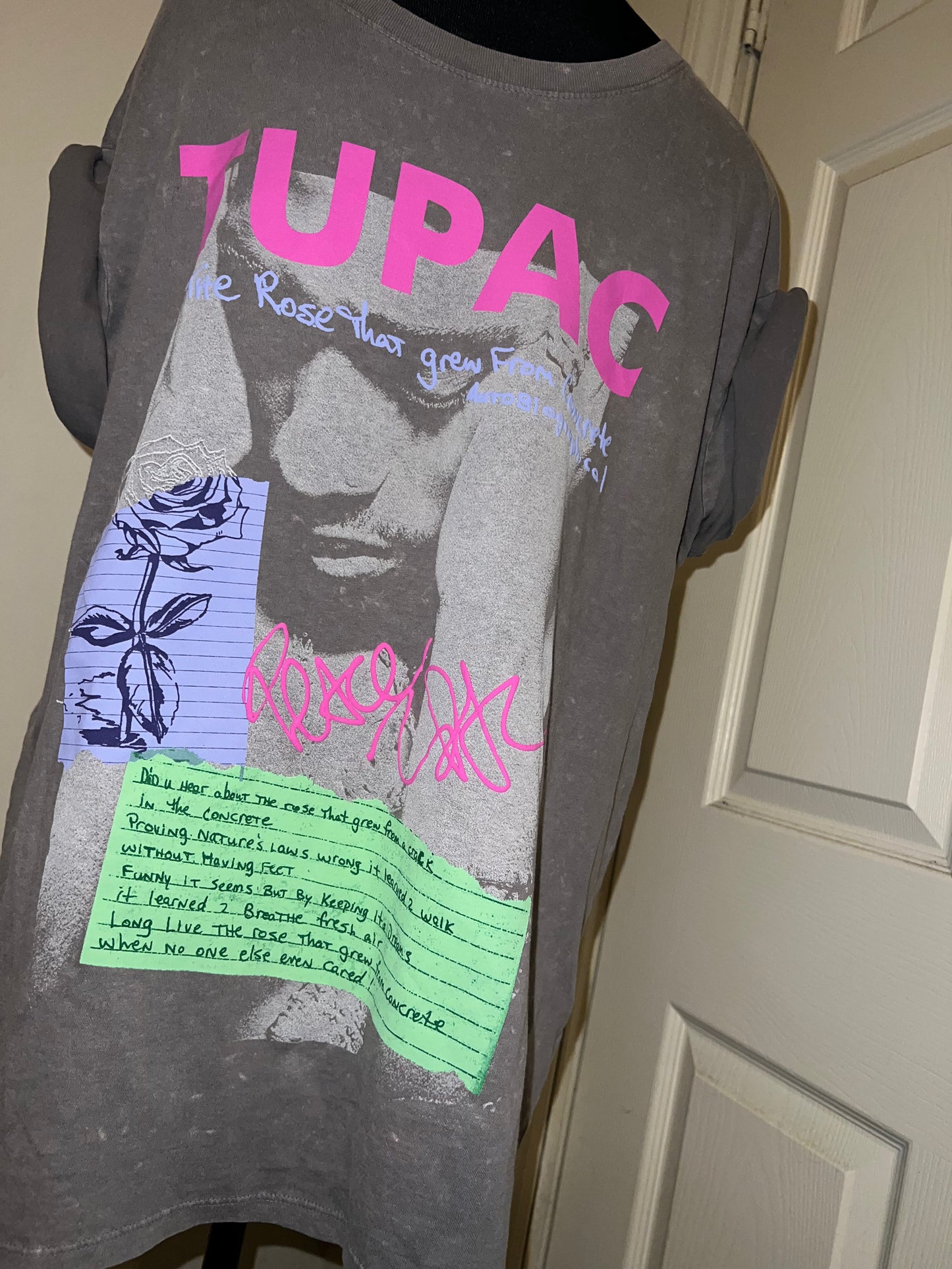 Tupac Double Sided Oversized Distressed Tee
