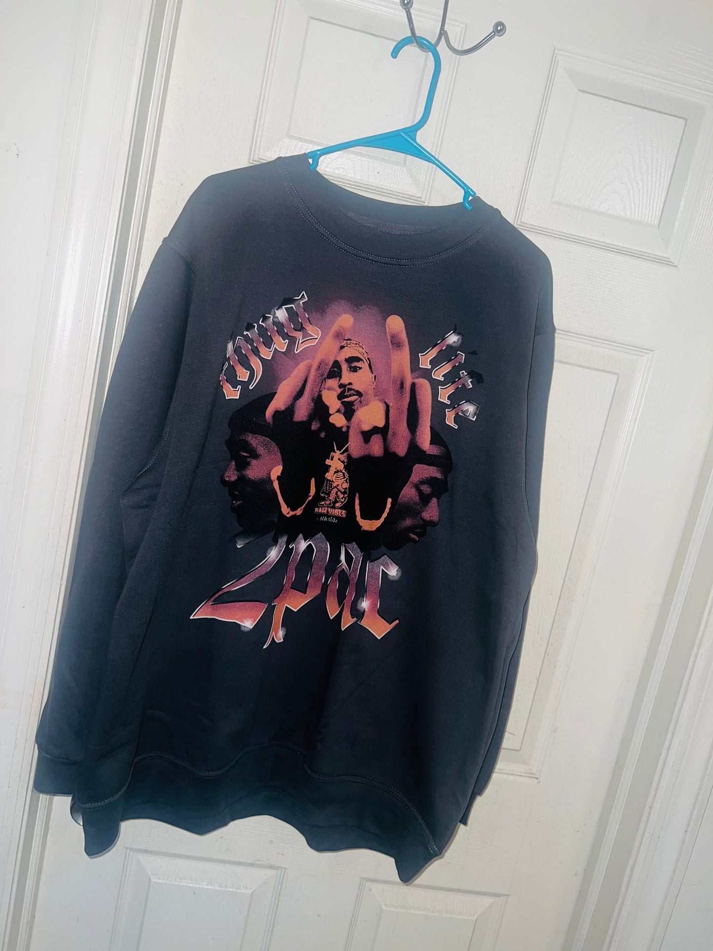 Tupac Oversized Distressed Sweatshirt