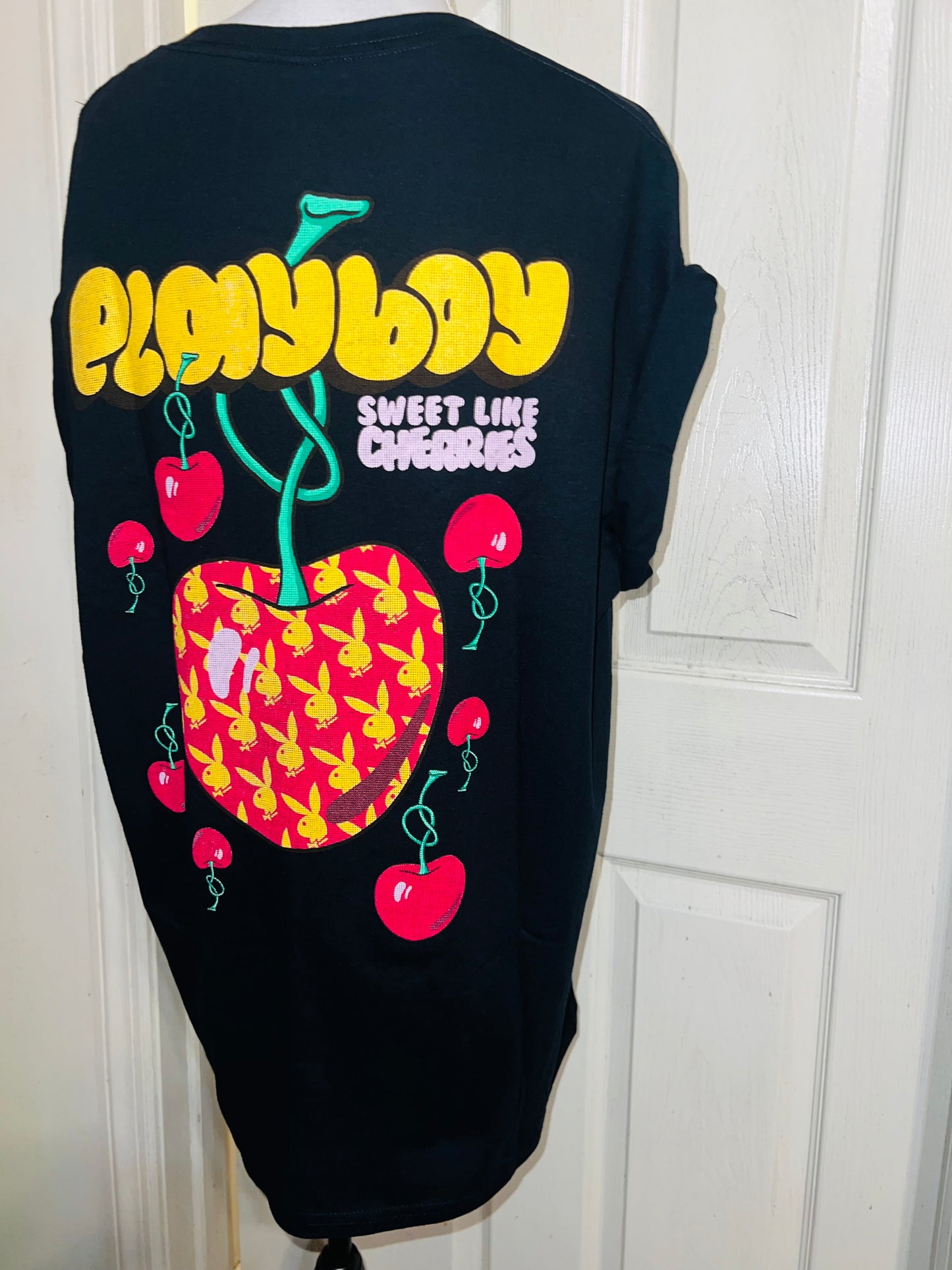 Playboy Cherry Double Sided Oversized Distressed Tee