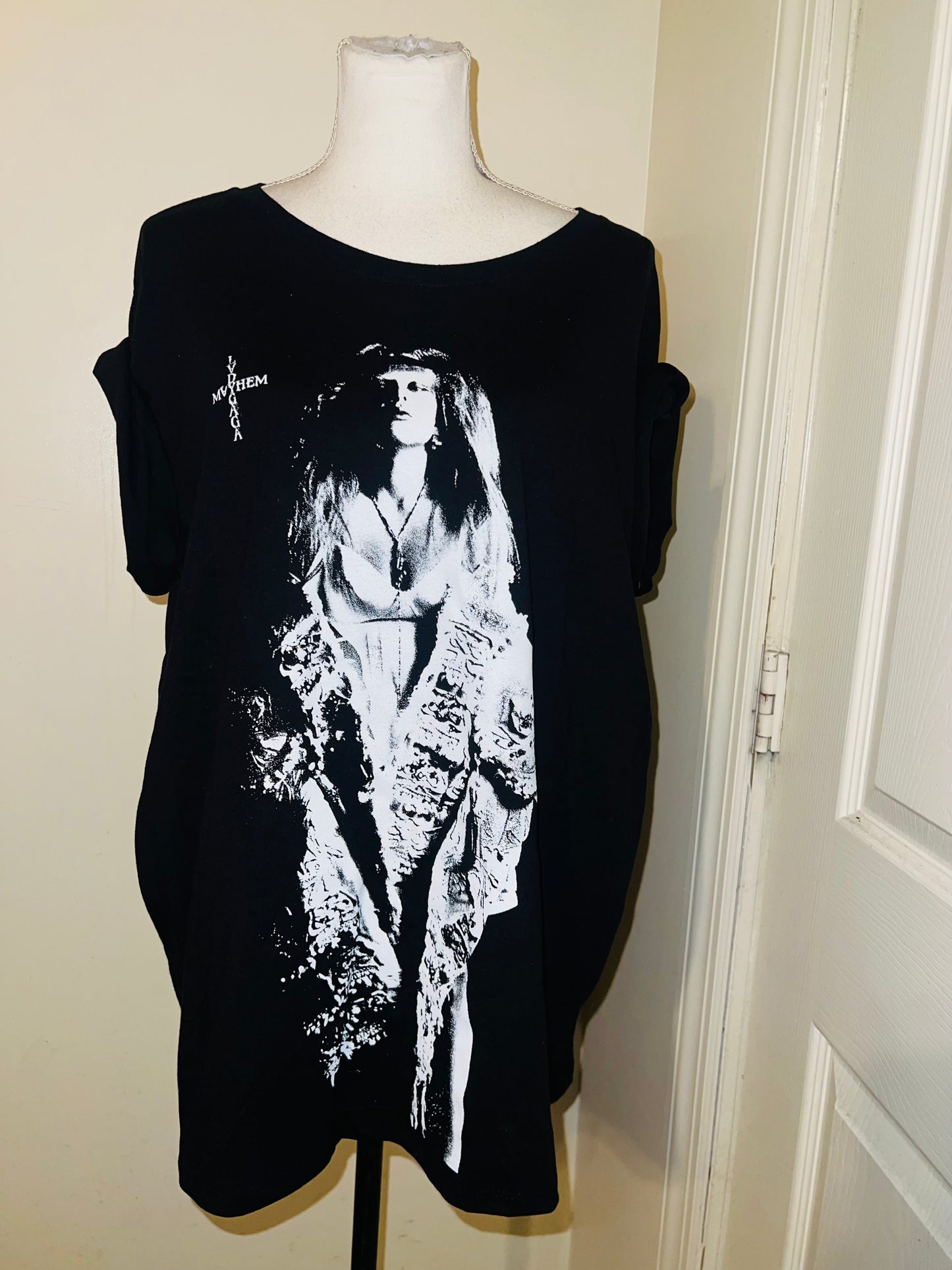 Lady Gaga Oversized Distressed Tee