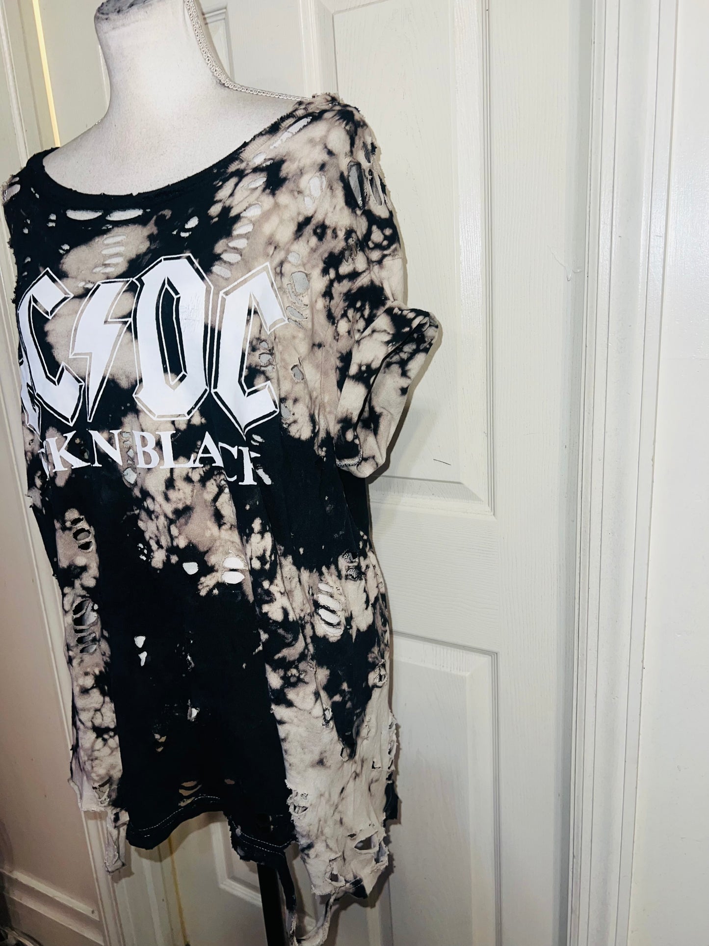 AC/DC Double Sided Oversized Distressed Tee