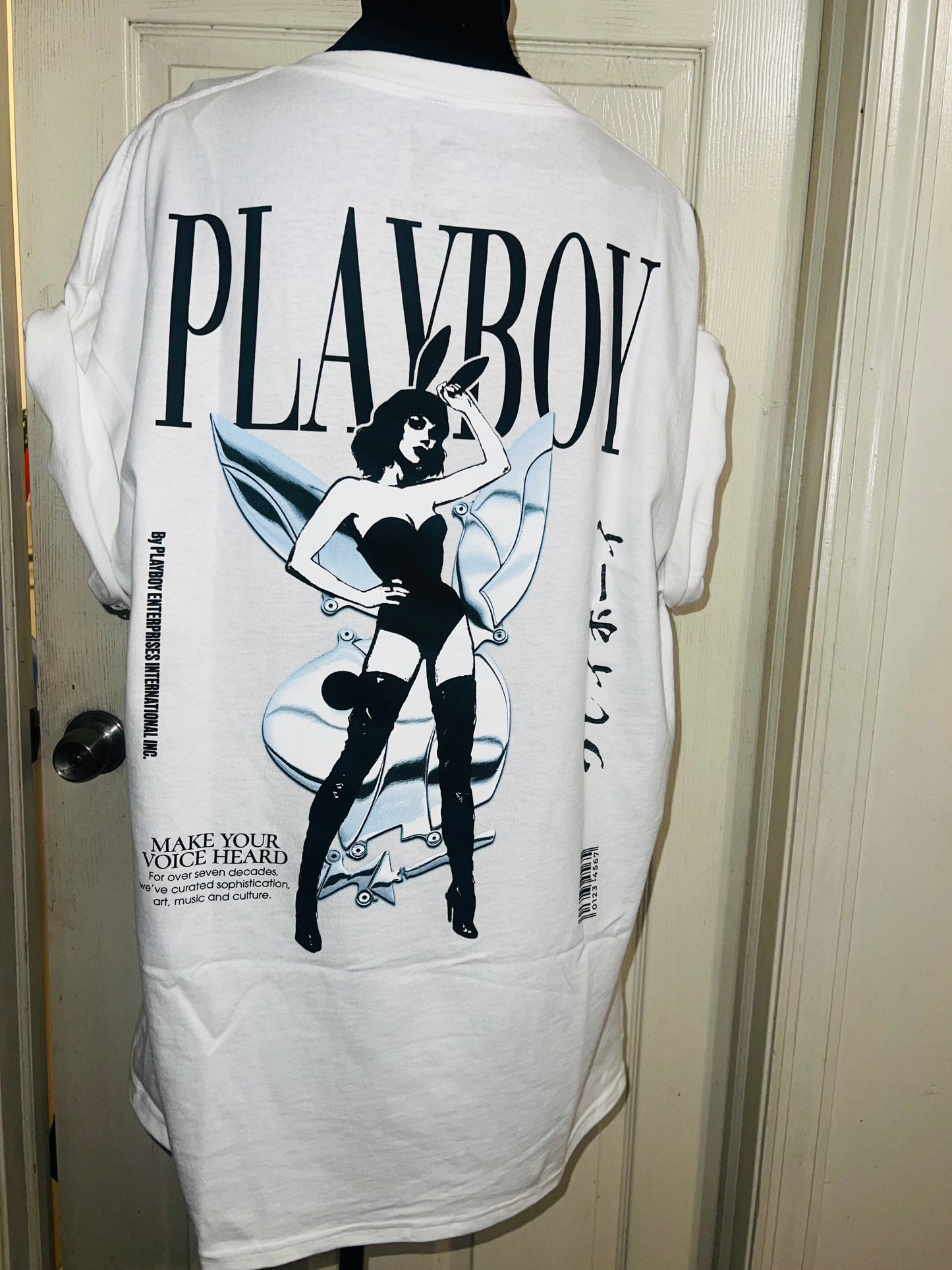 Playboy Double Sided Oversized Distressed Tee