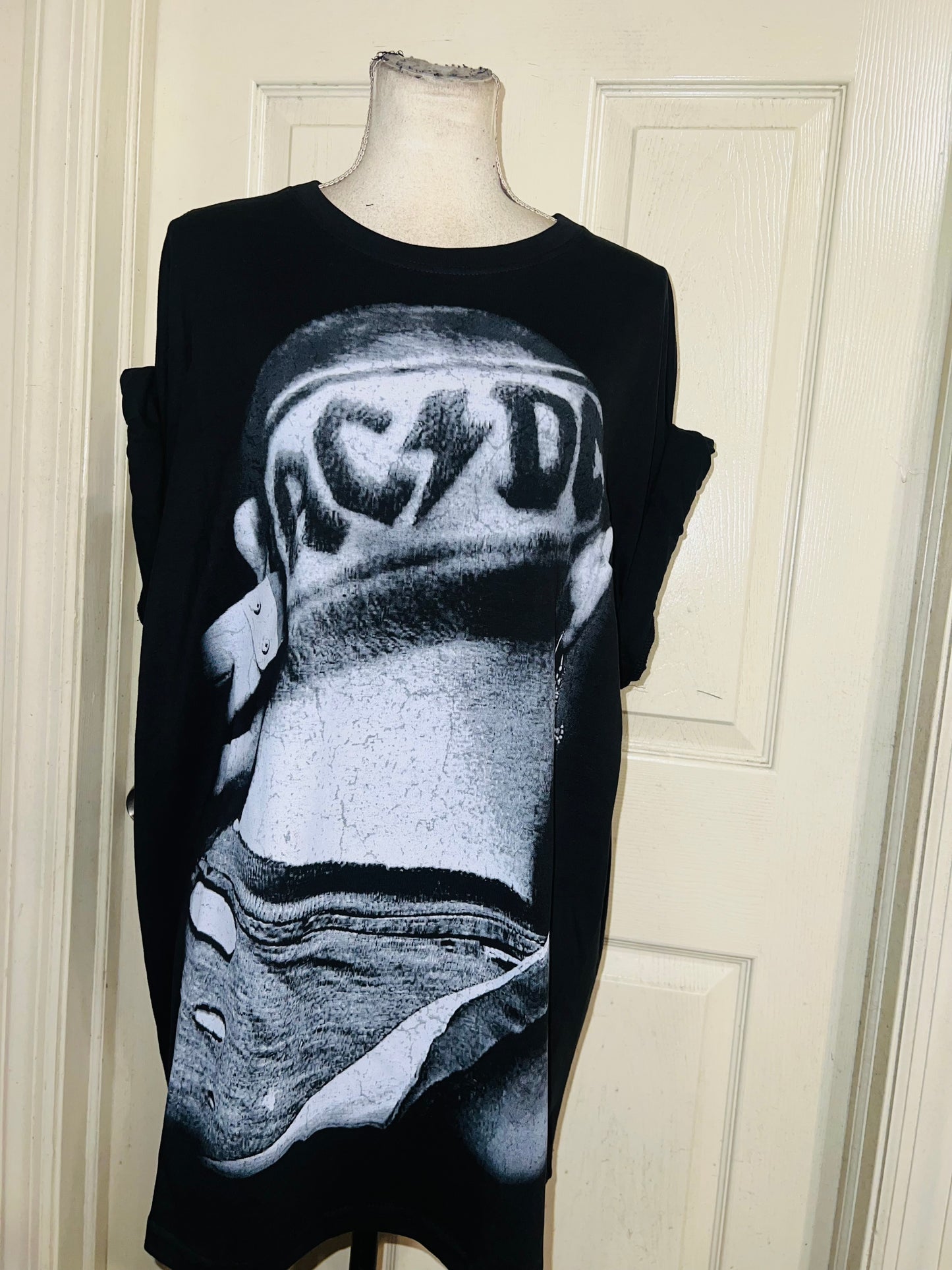 AC/DC Oversized Distressed Tee