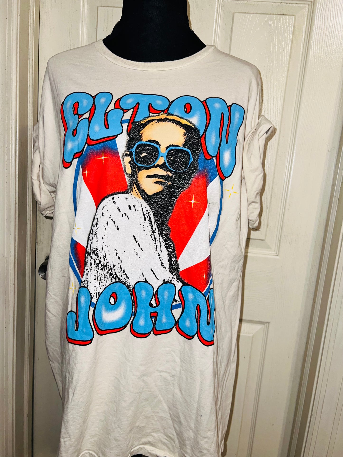 Elton John Oversized Distressed Tee