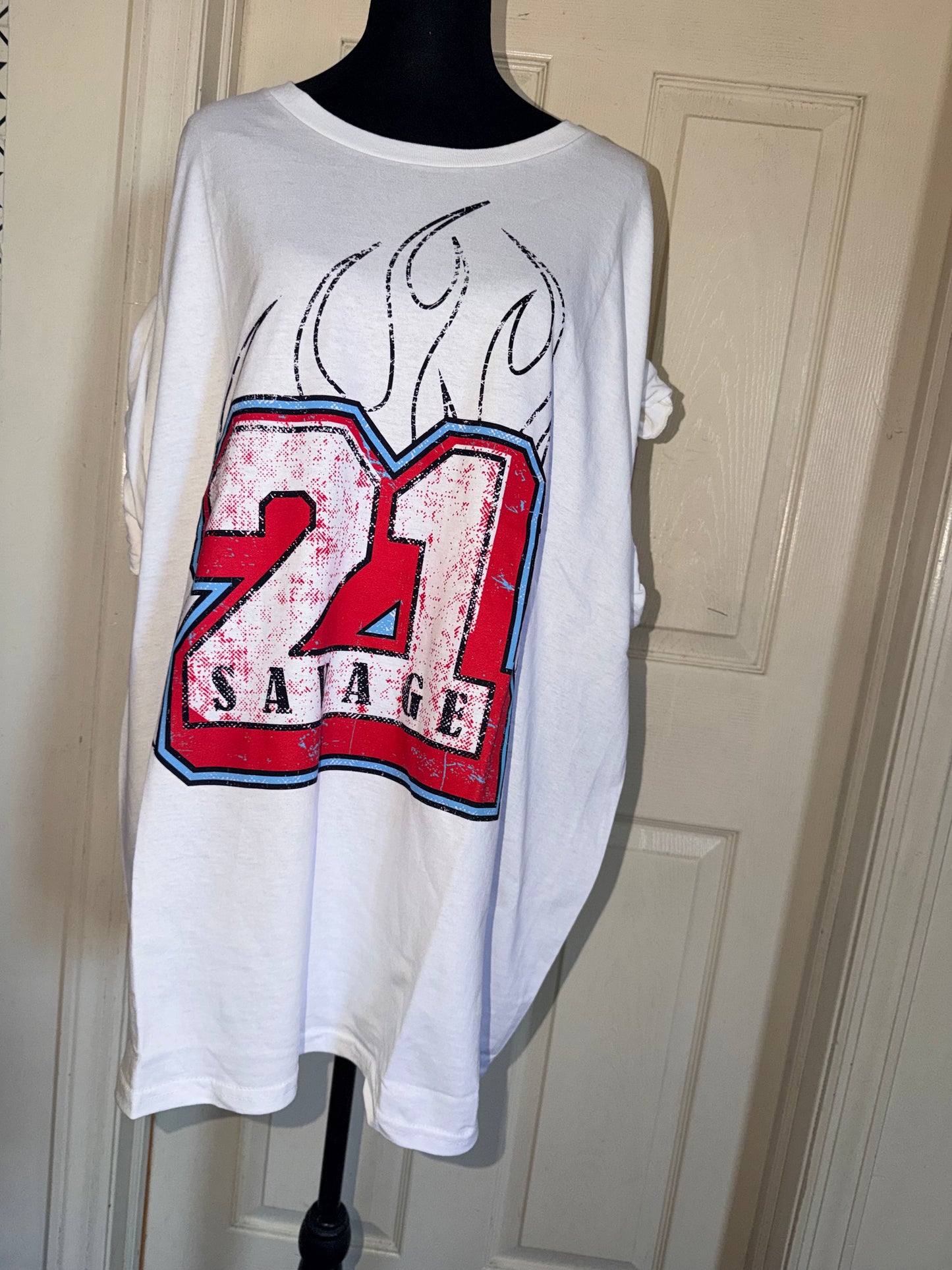21 Savage Oversized Distressed Tee