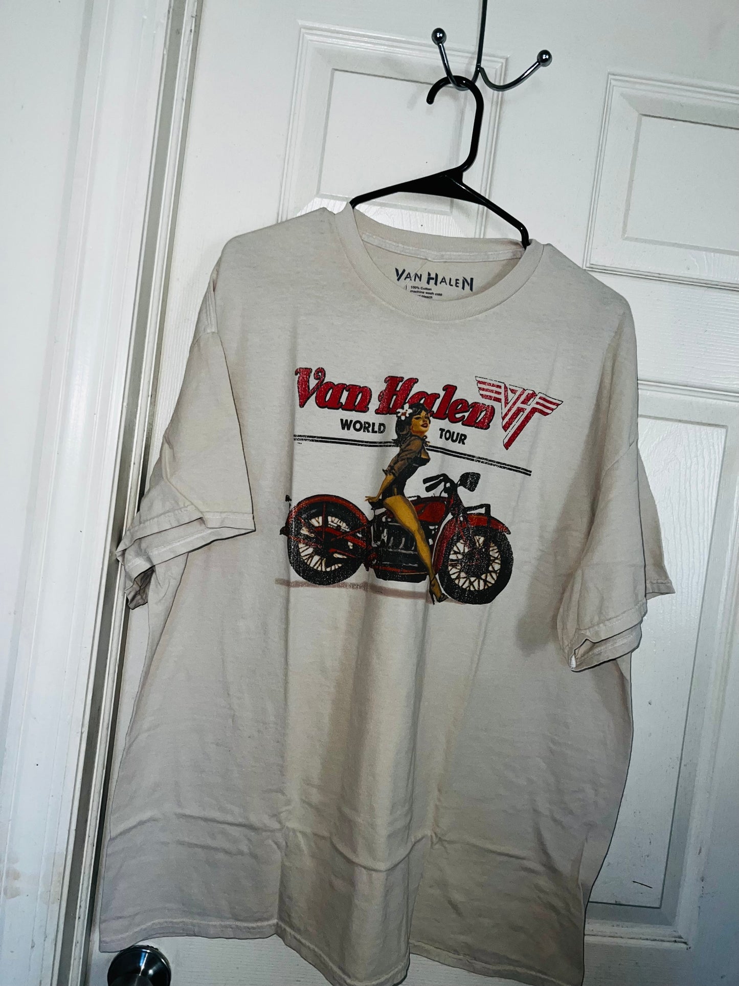 Van Halen Motorcycle Pin Up Oversized Tee