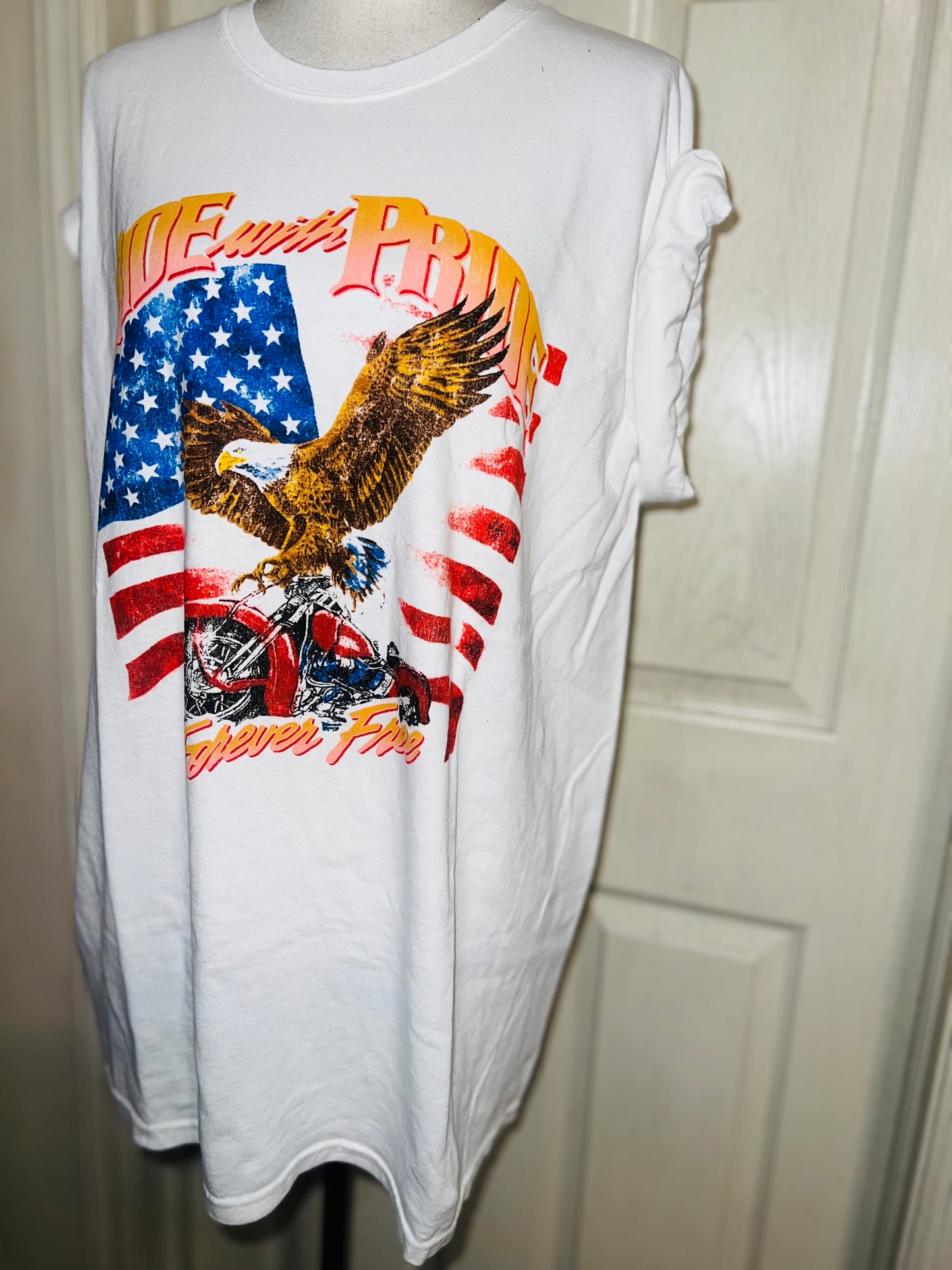 Ride With Pride Oversized Distressed Tee