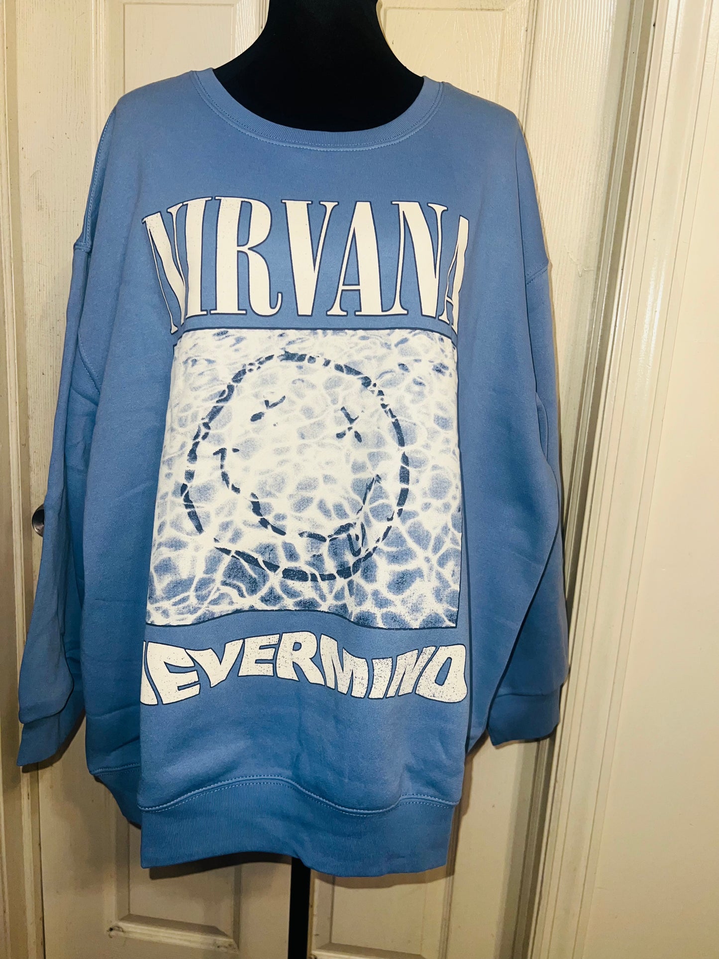 Nirvana Double Sided Oversized Distressed Sweatshirt