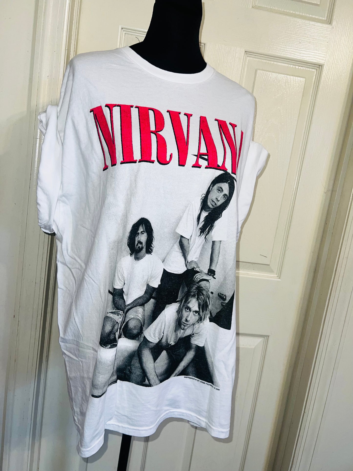 Nirvana Double Sided Oversized Distressed Tee