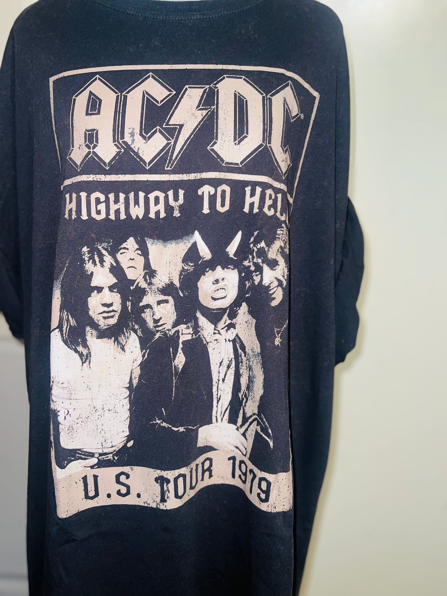 AC/DC Oversized Distressed Tee