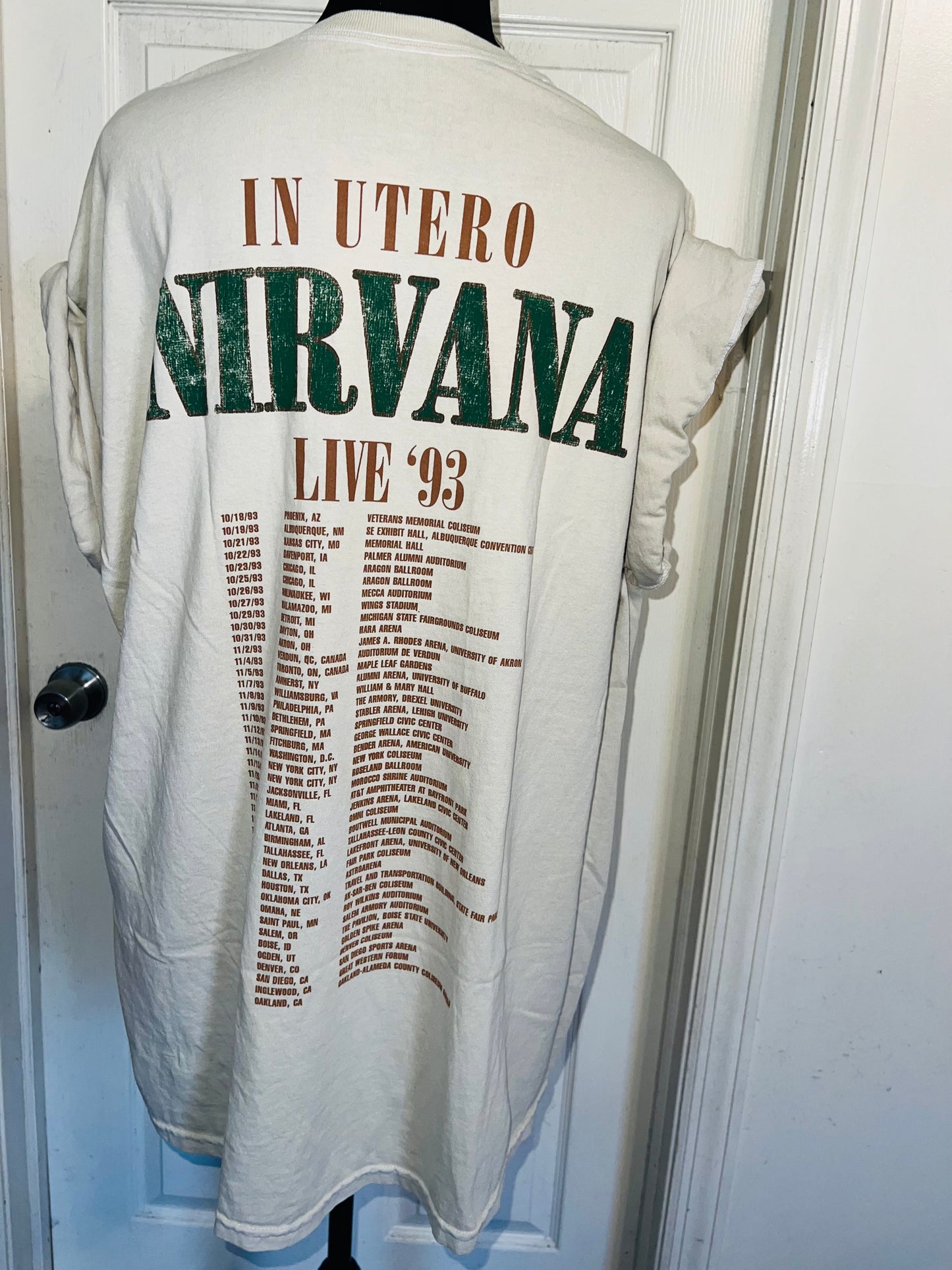 Nirvana Double Sided Oversized Distressed Tee