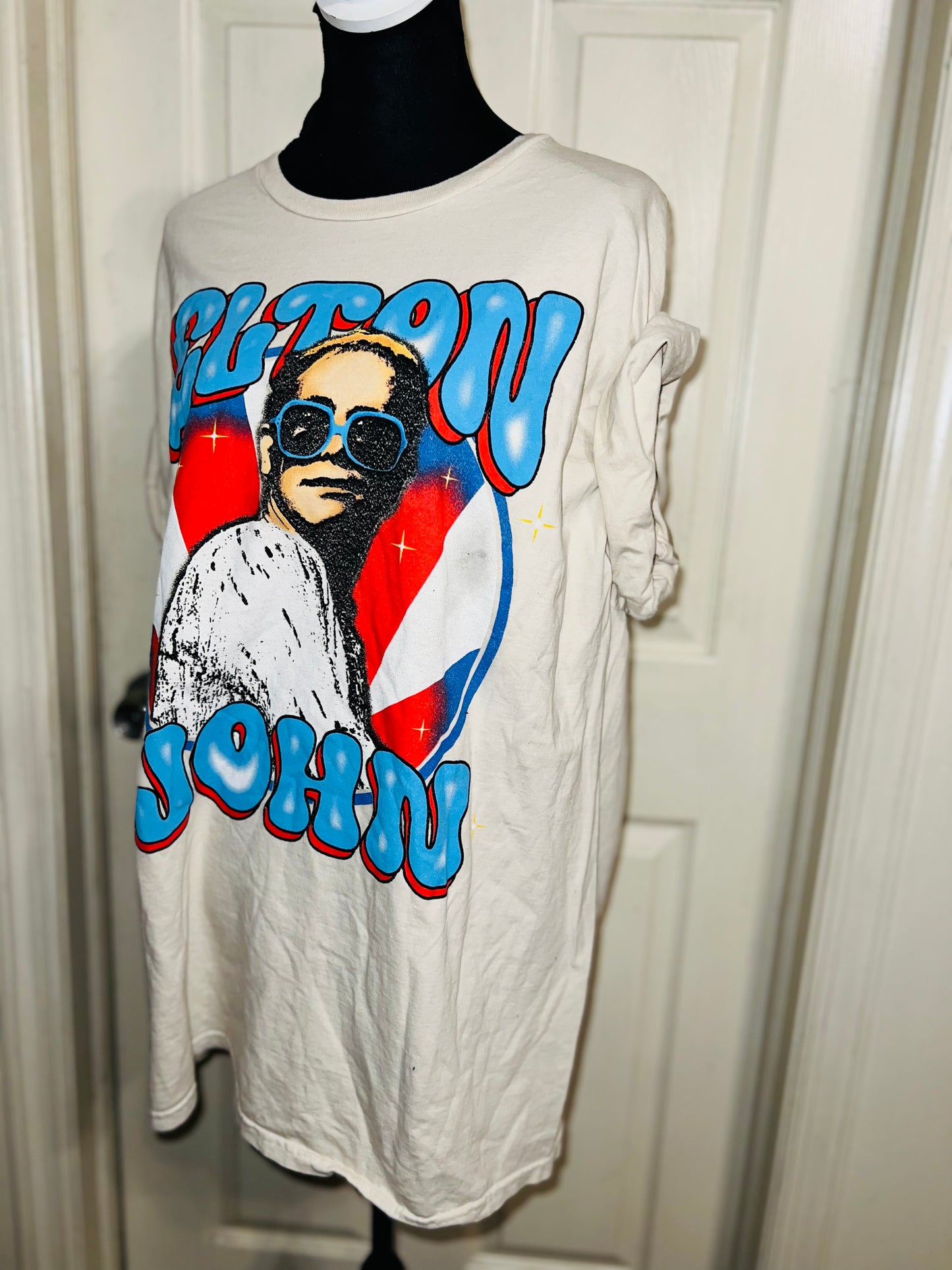 Elton John Oversized Distressed Tee