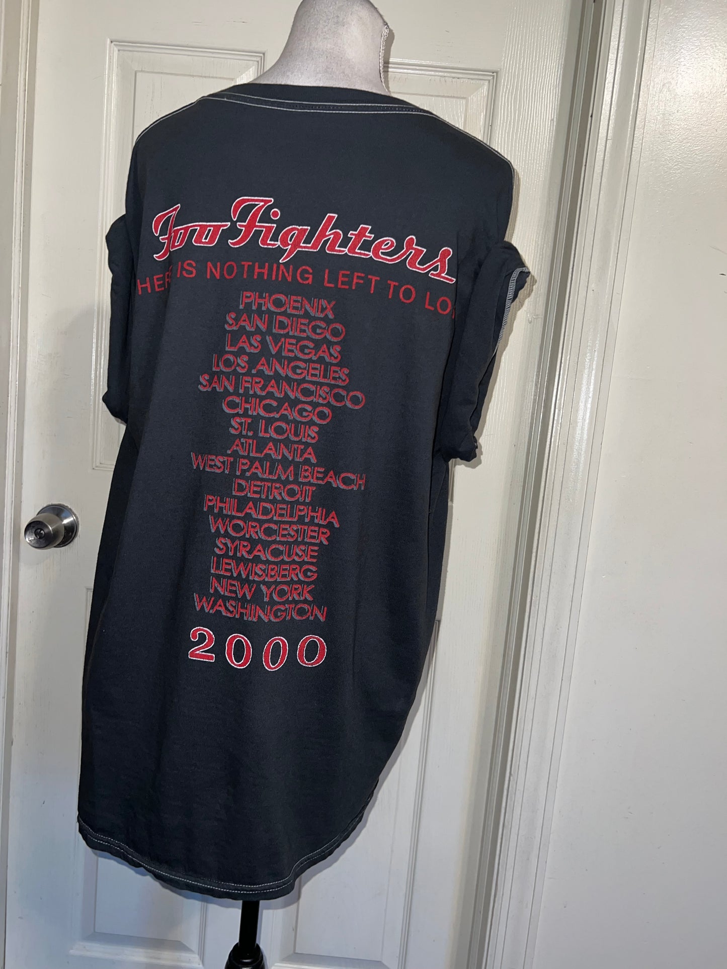 Foo Fighters Double Sided Oversized Distressed Tee