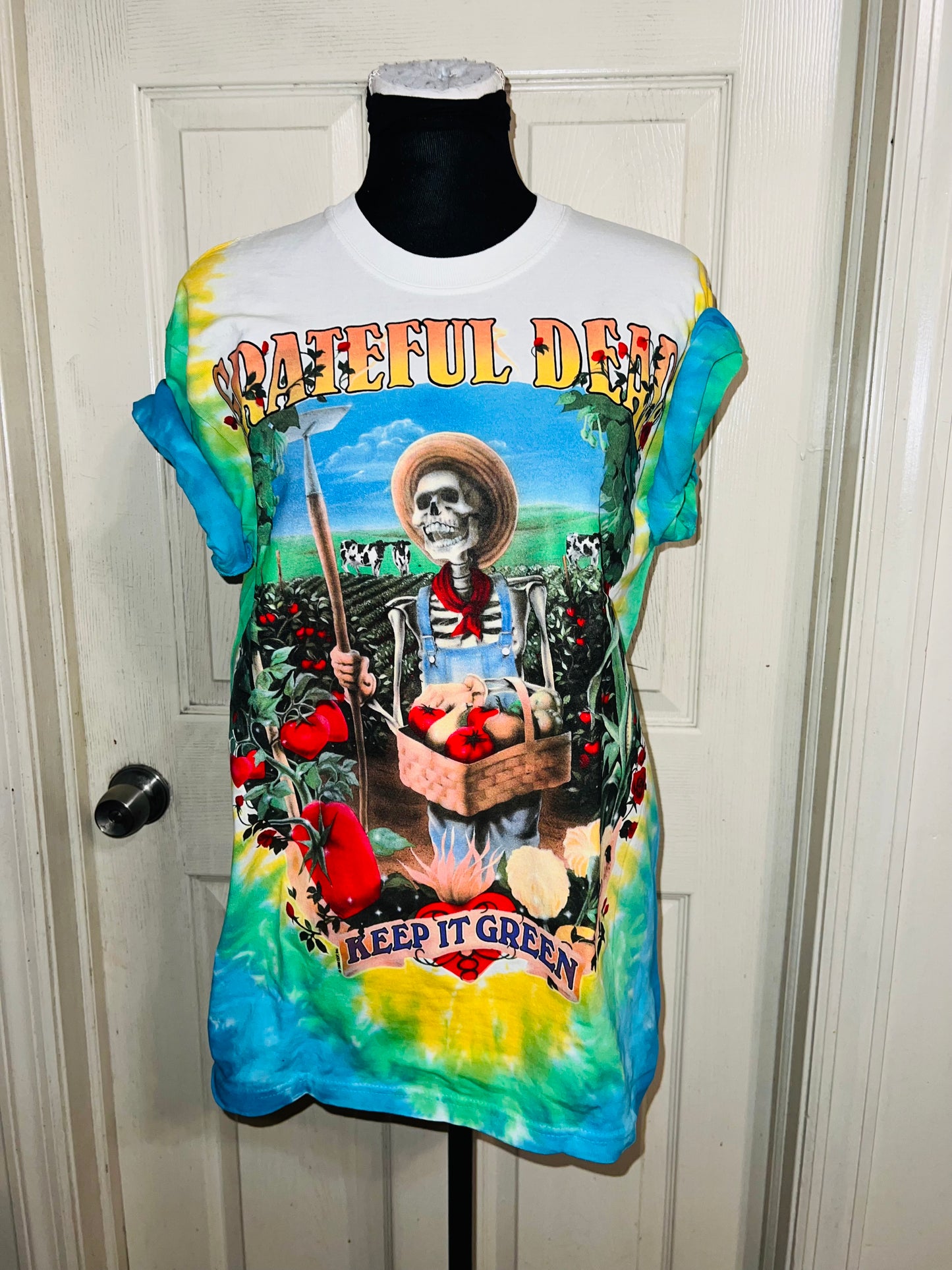 Grateful Dead Keep Green Double Sided Distressed Tee