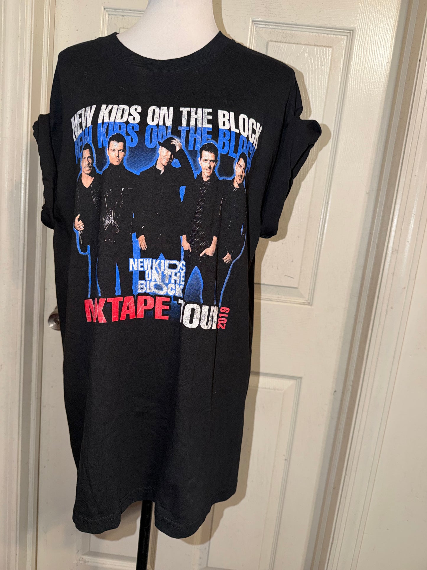 New Kids on the Block Double Sided Oversized Distressed Tee