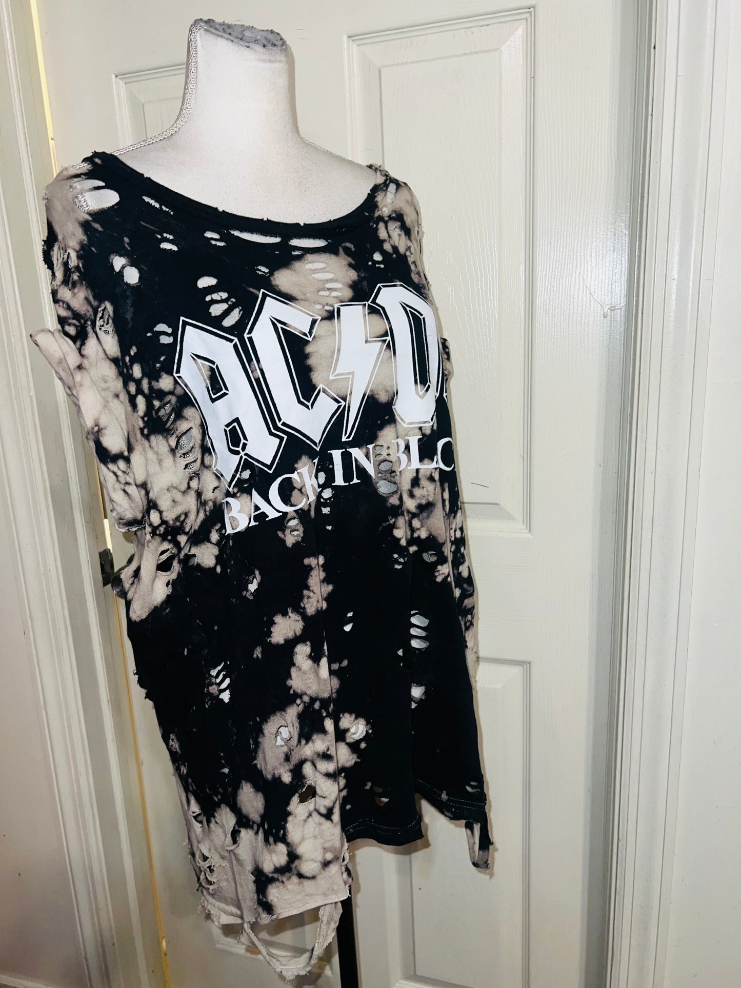 AC/DC Double Sided Oversized Distressed Tee