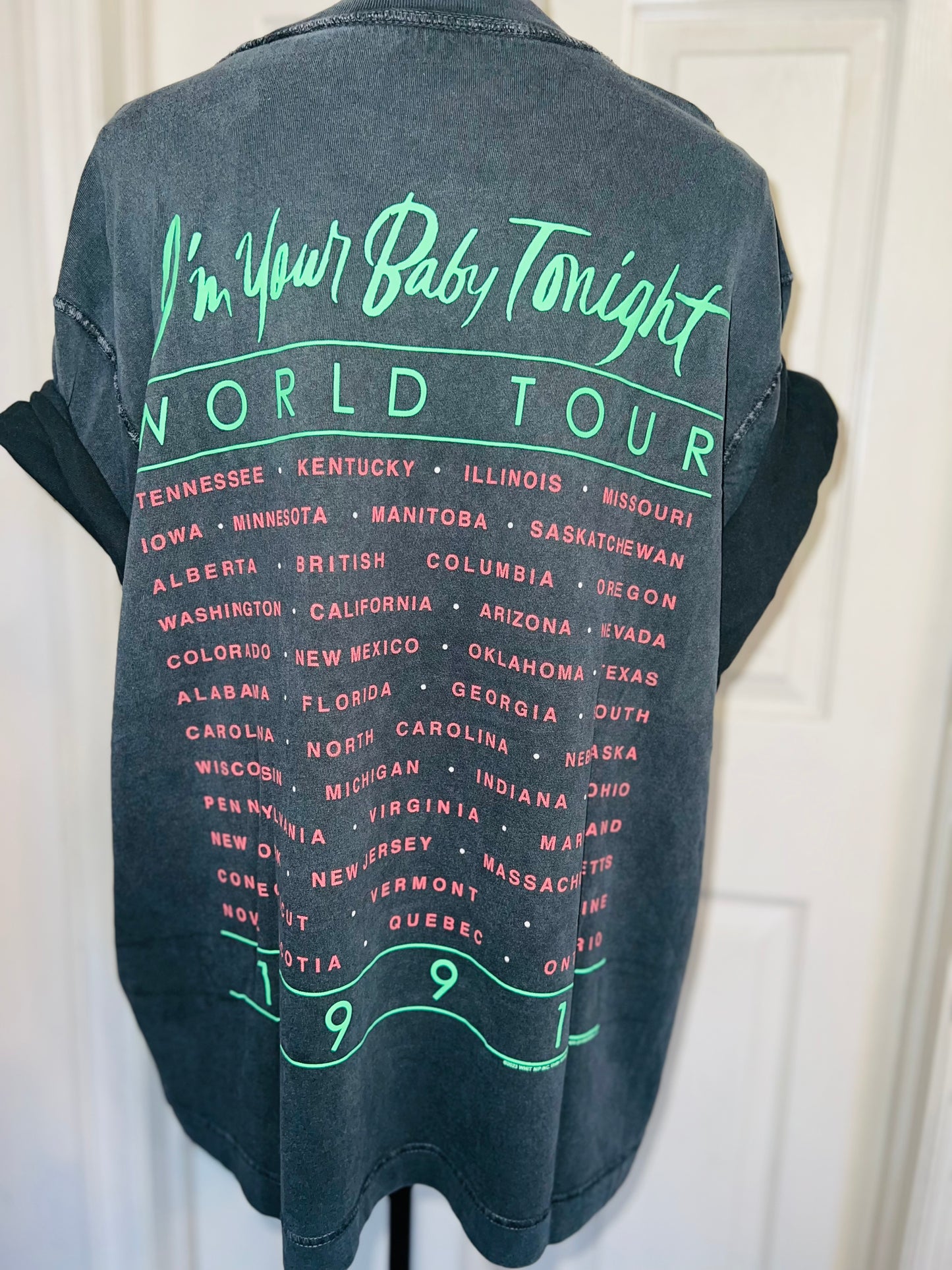 Whitney Houston Double Sided Oversized Distressed Tee