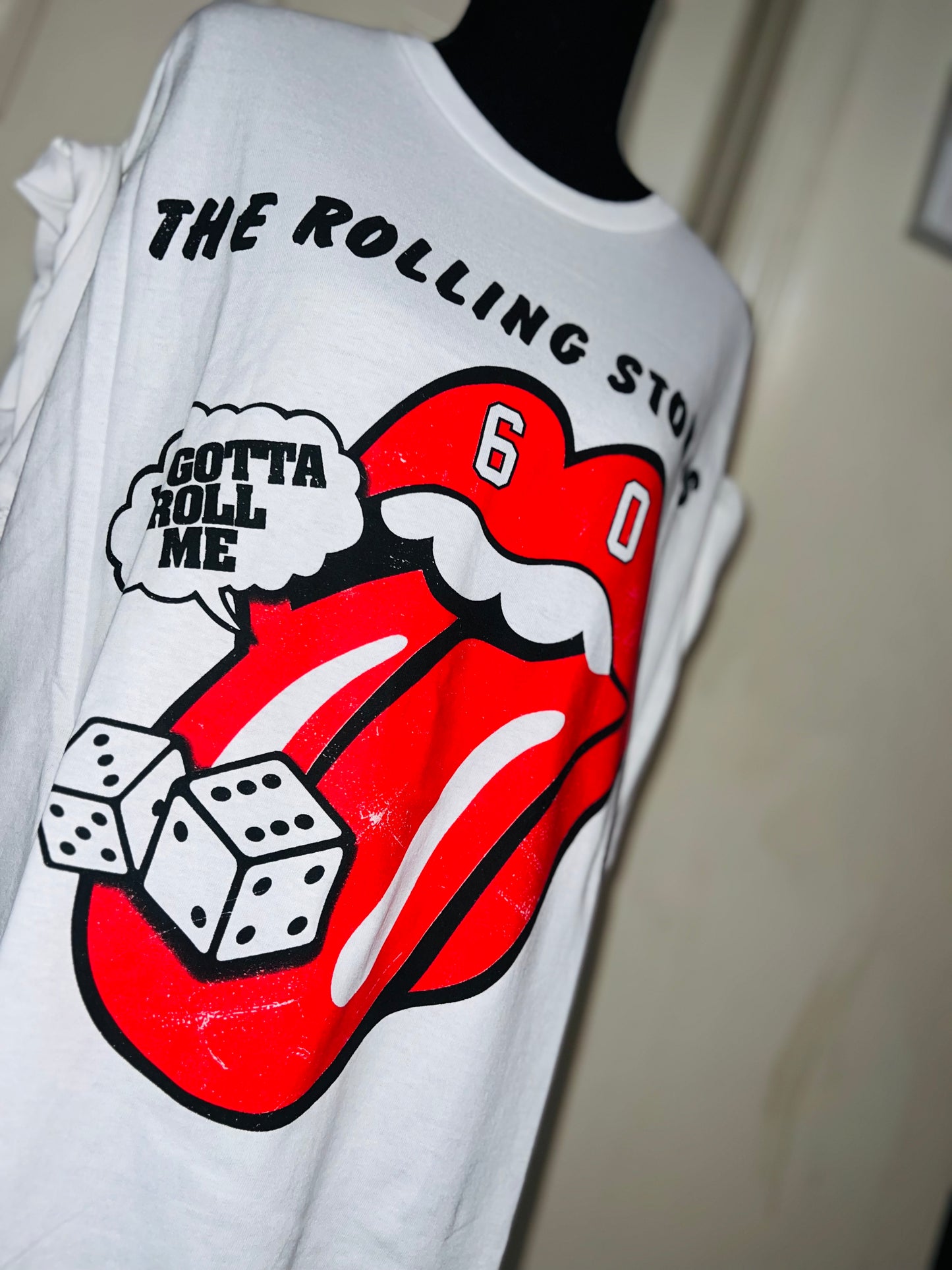 Rolling Stones Tumbling Dice Oversized Distressed Tee
