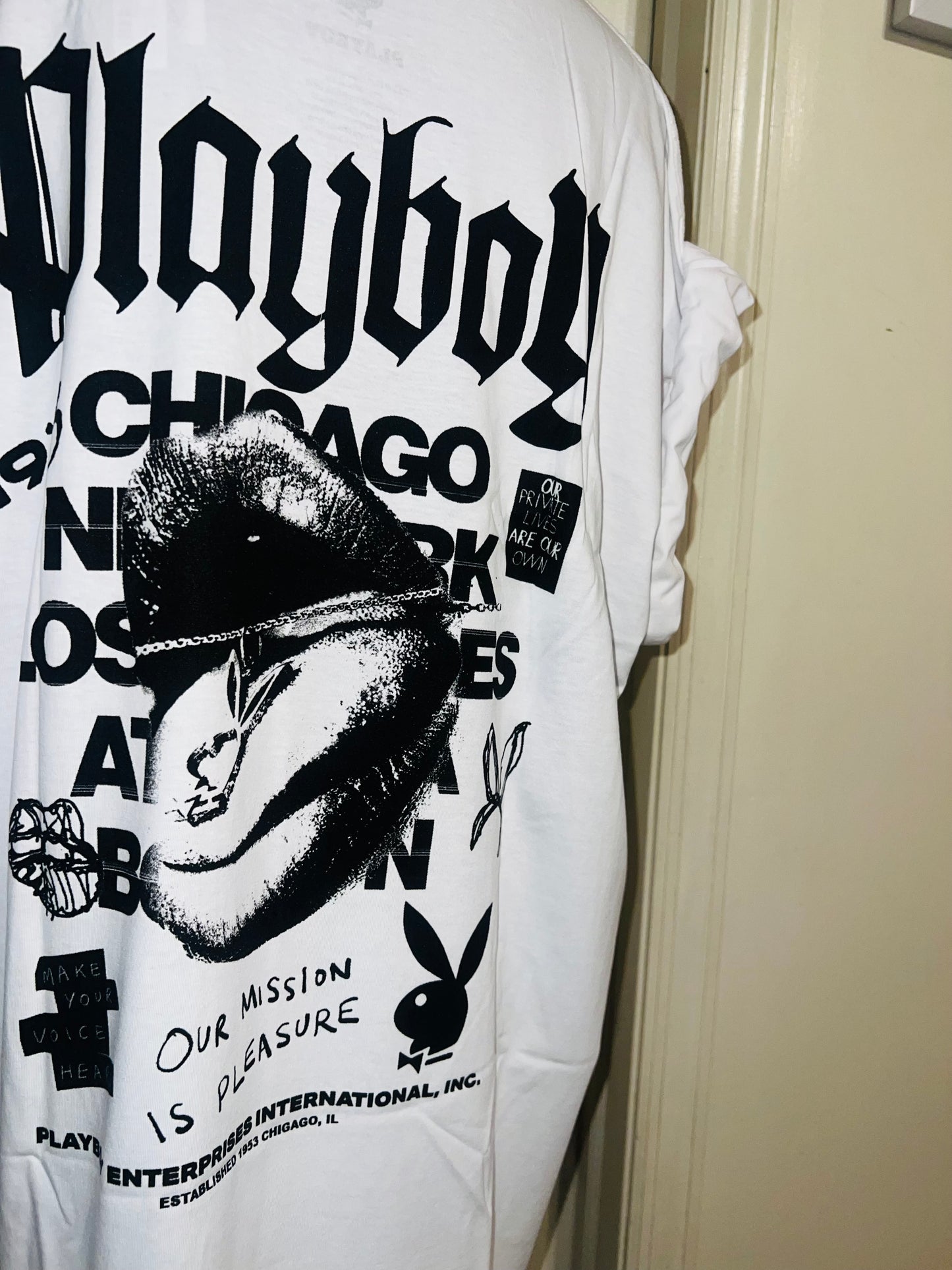 Playboy Double Sided Oversized Distressed Tee