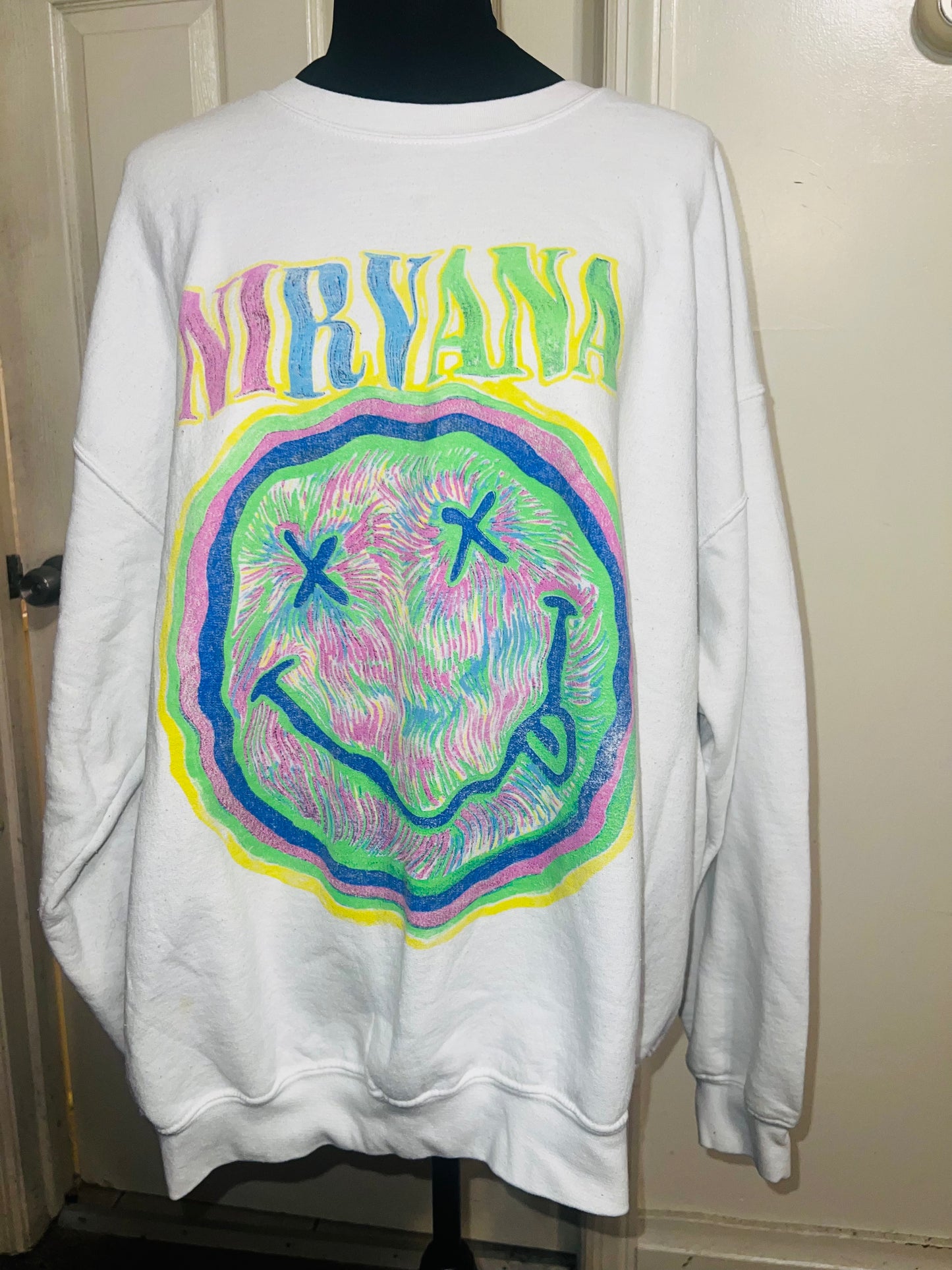 Nirvana Oversized Distressed Sweatshirt