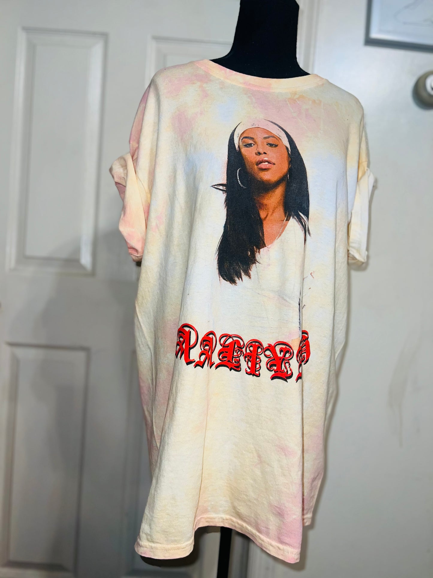 Aaliyah Tie Dye Oversized Distressed Tee
