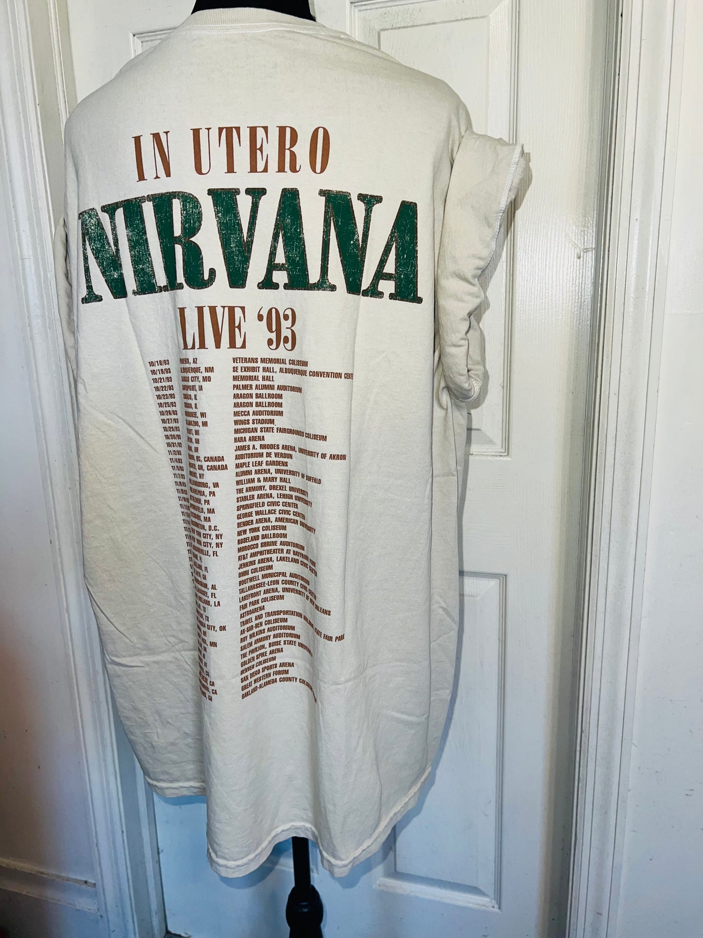 Nirvana Double Sided Oversized Distressed Tee