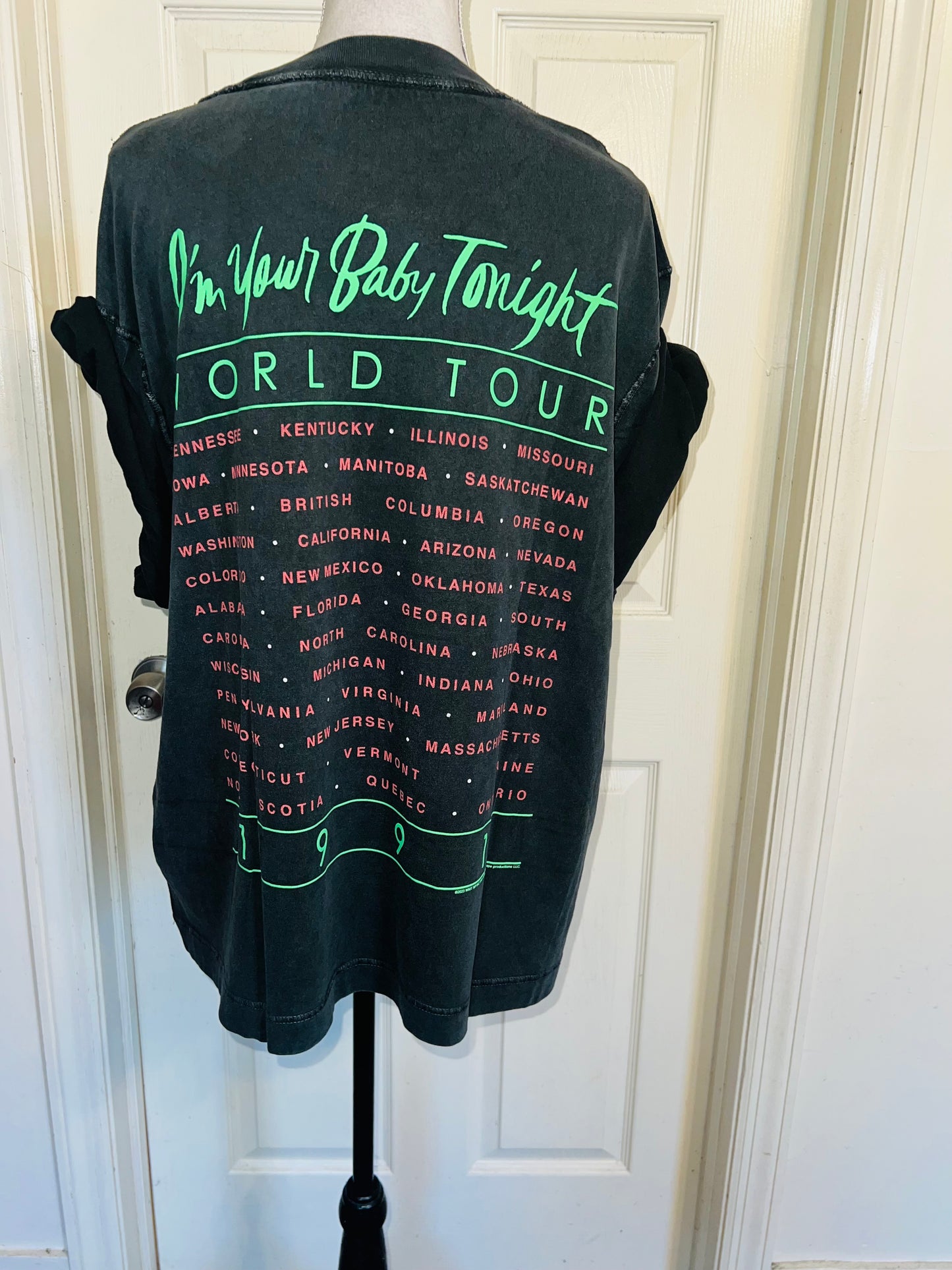 Whitney Houston Double Sided Oversized Distressed Tee