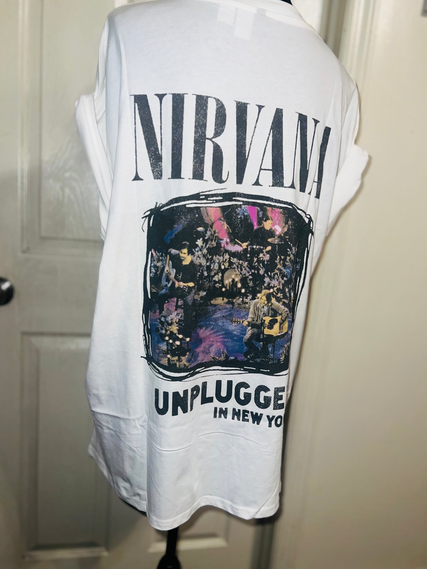 Nirvana Double Sided Oversized Distressed Tee