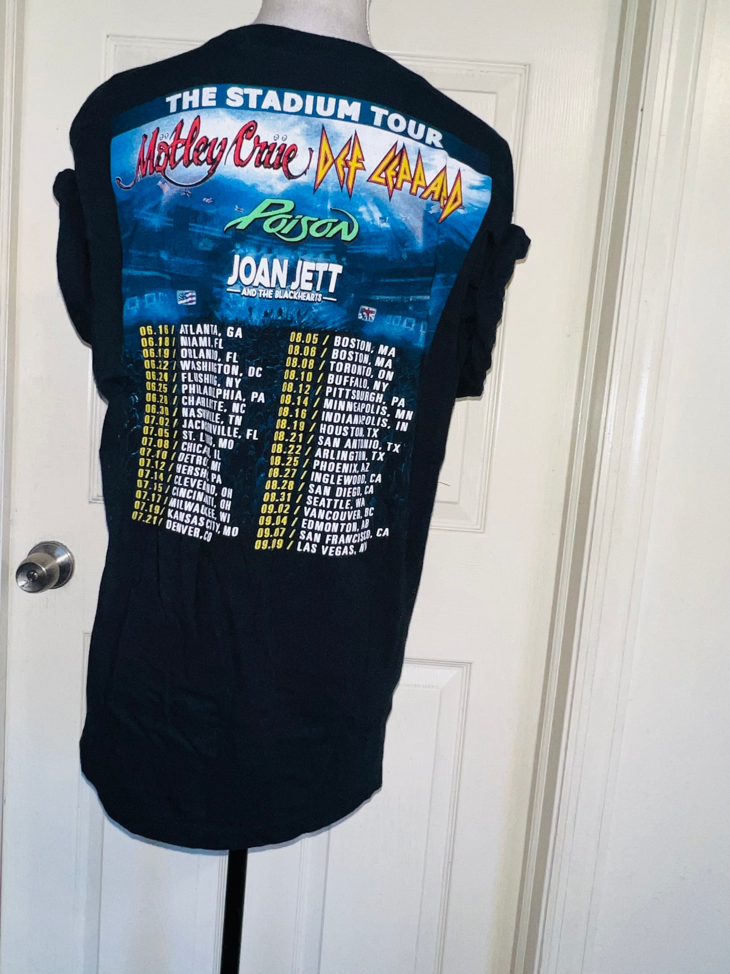 Motley Crue, Def Leppard, Poison, and Joan Jett Double Sided Oversized Tee