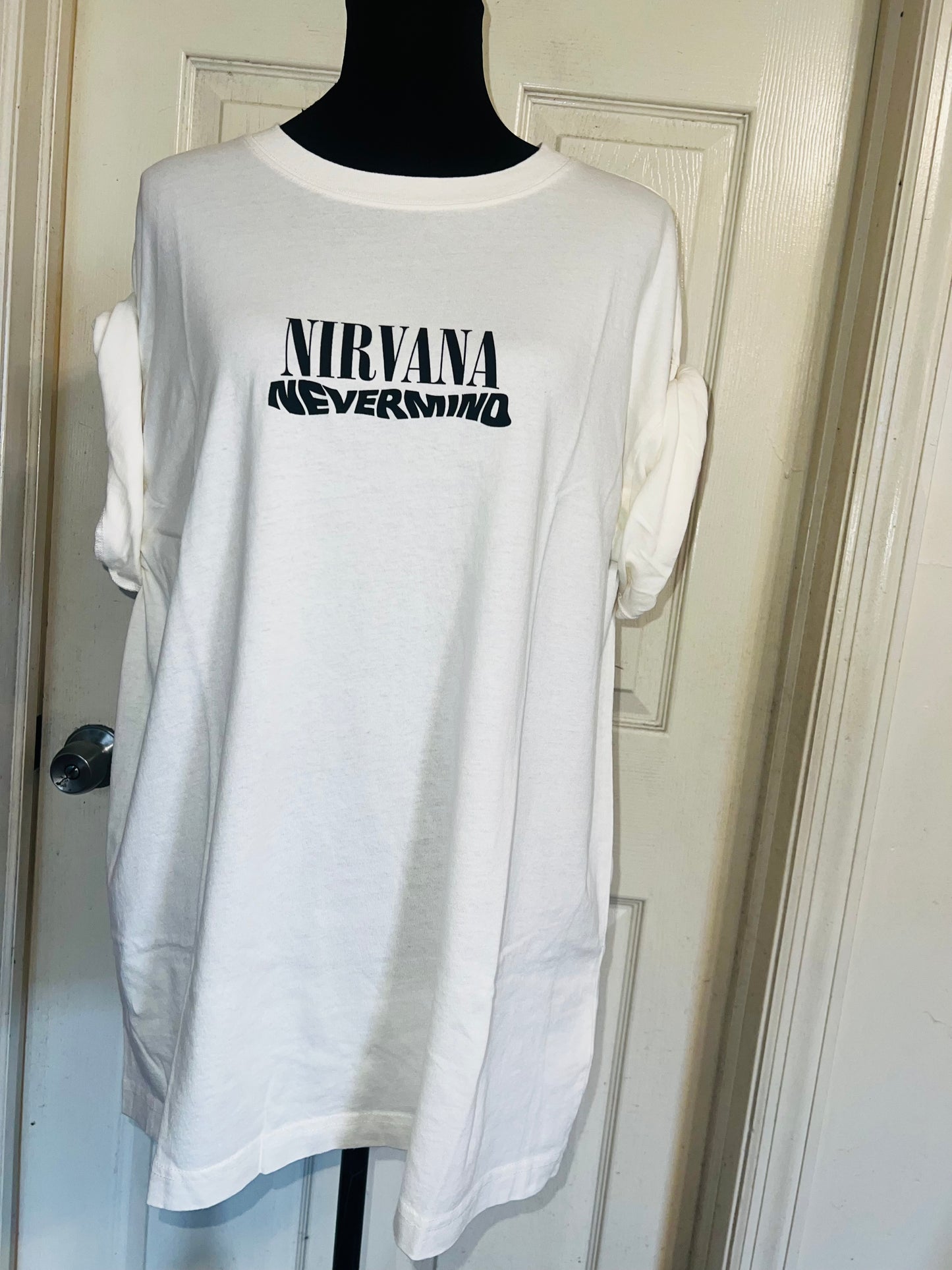 Nirvana Double Sided Oversized Distressed Tee