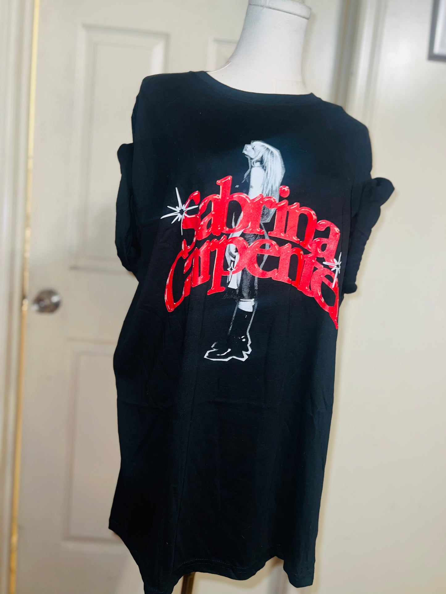 Sabrina Carpenter Oversized Distressed Tee