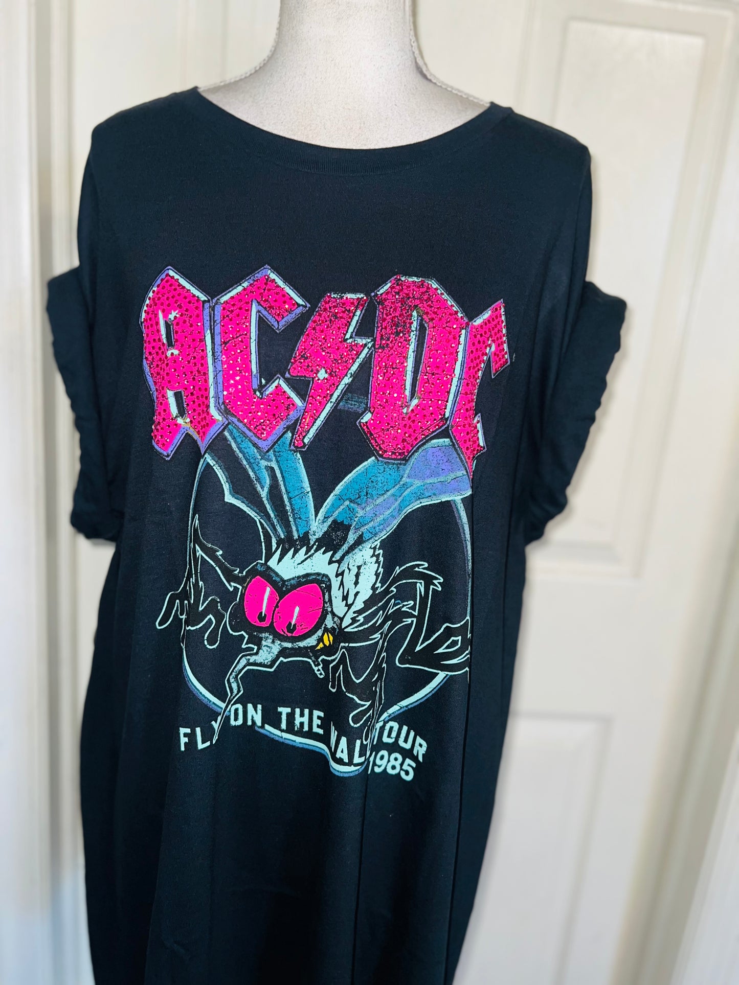 AC/DC Oversized Distressed Tee