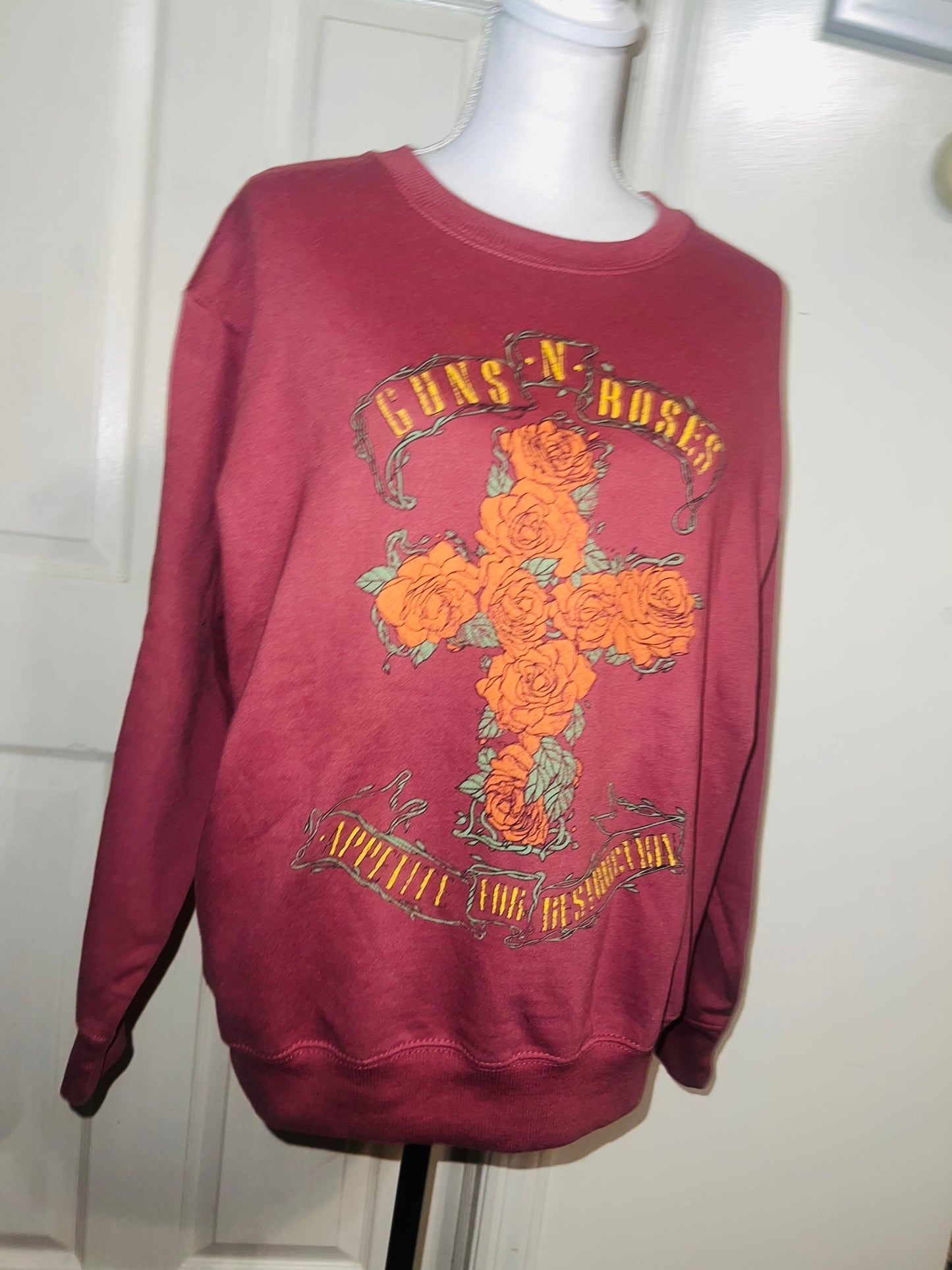 Guns N’ Roses Oversized Distressed Sweatshirt