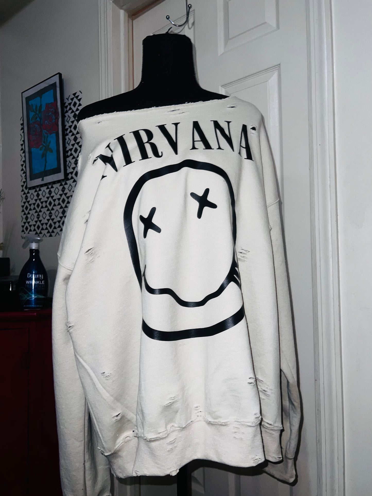 Nirvana Oversized Distressed Sweatshirt