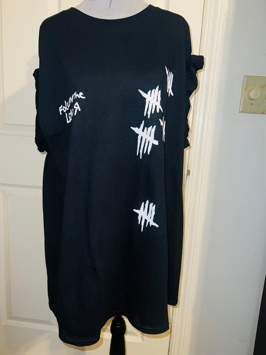 Korn Double Sided Oversized Distressed Tee