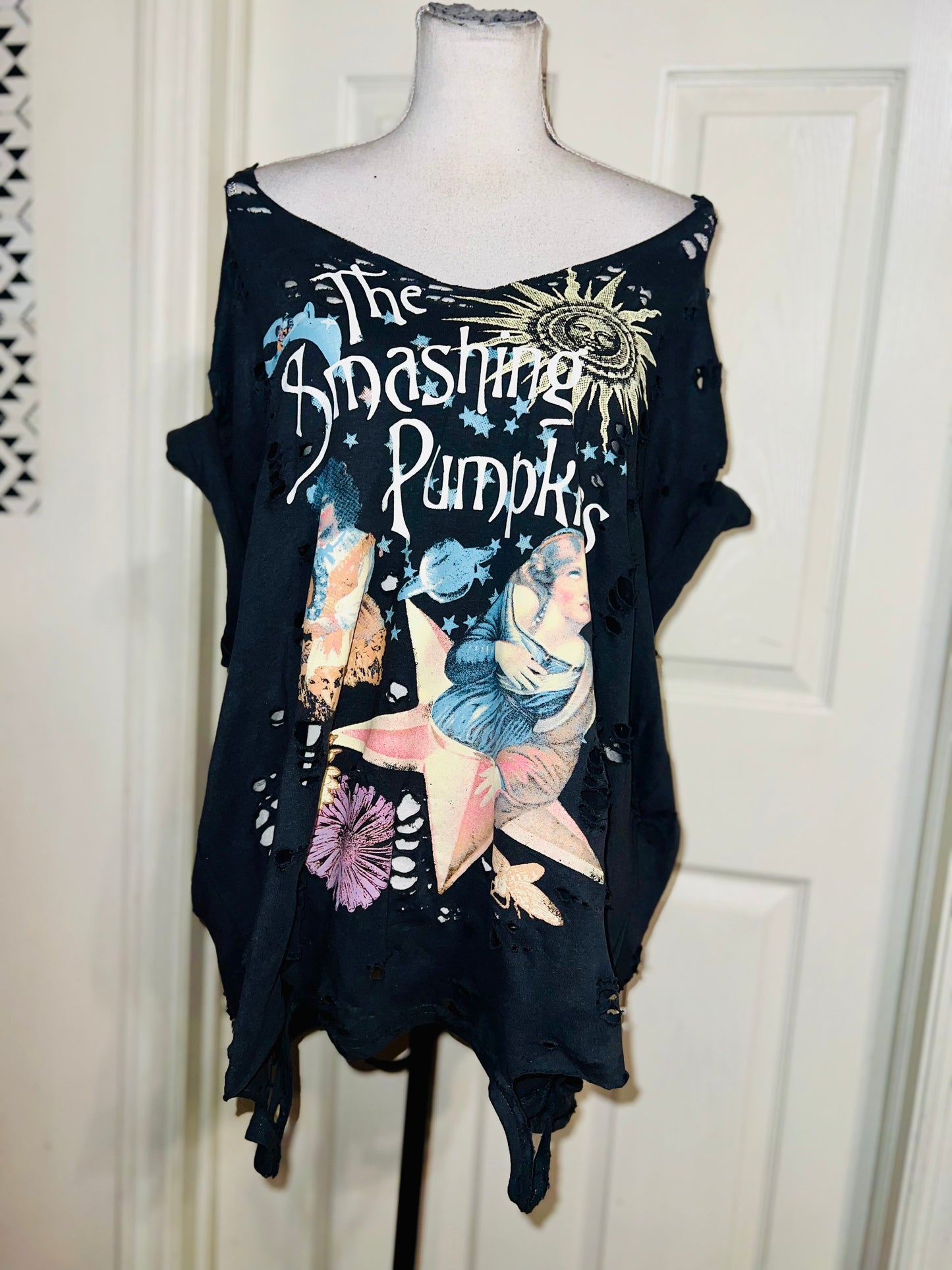 Smashing Pumpkins Double Sided Oversized Distressed Tee