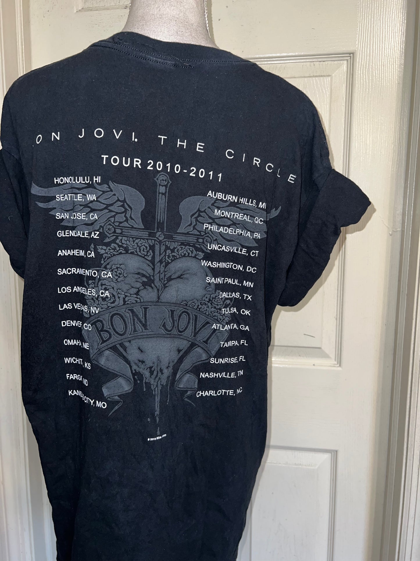 Bon Jovi Double Sided Oversized Distressed Tee